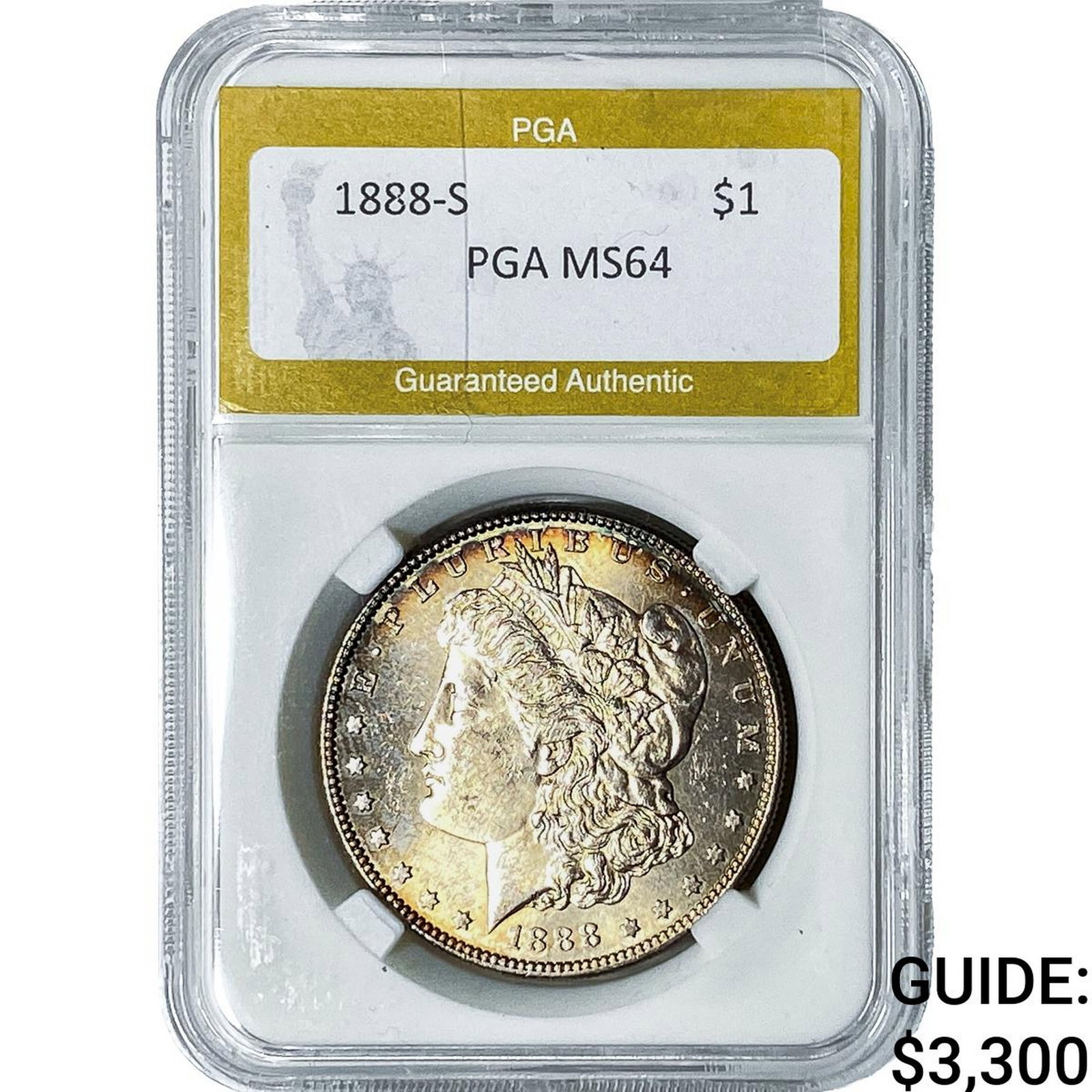 1888-S Morgan Silver Dollar PGA MS64: 1888-S Morgan Silver Dollar PGA MS64