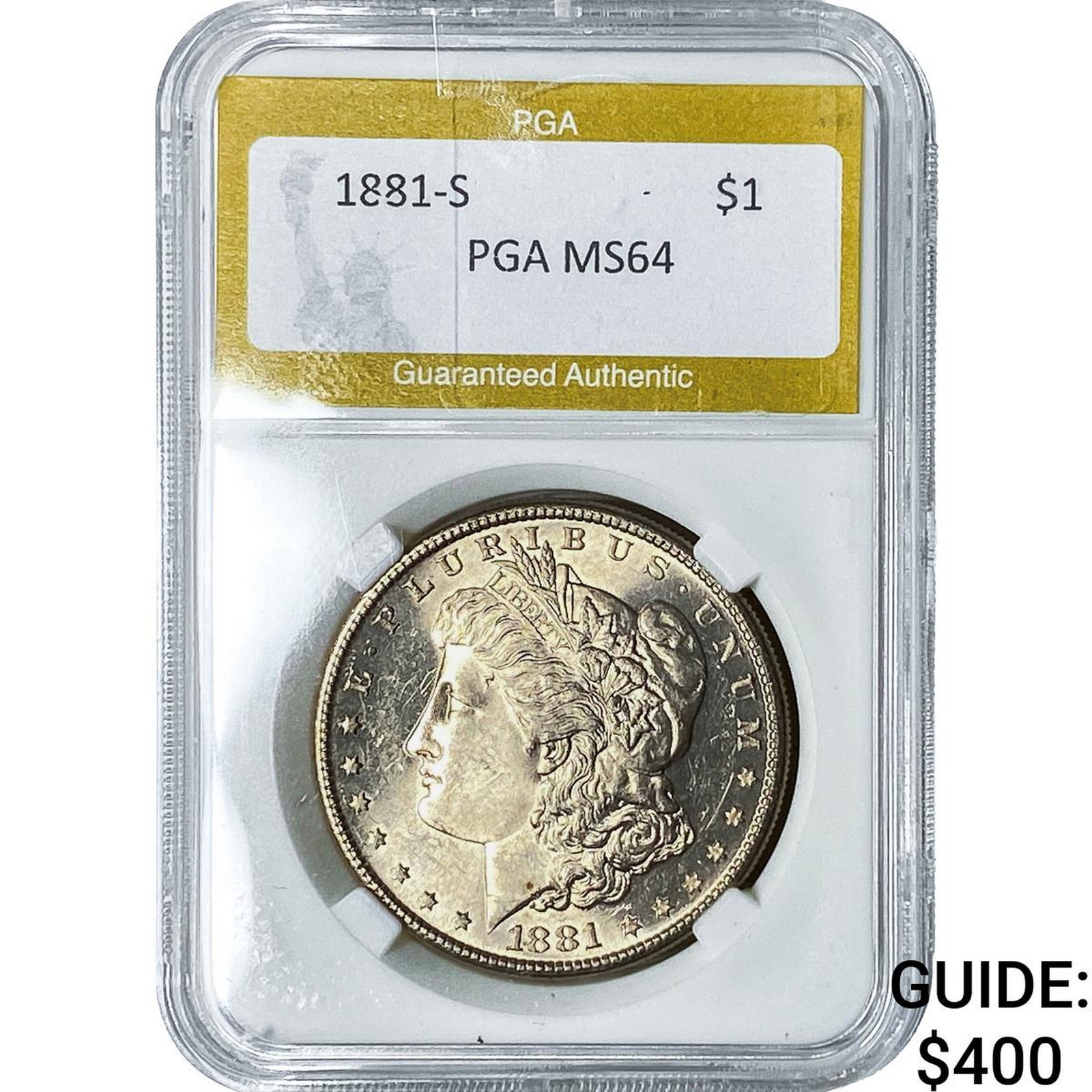 1881-S Morgan Silver Dollar PGA MS64: 1881-S Morgan Silver Dollar PGA MS64
