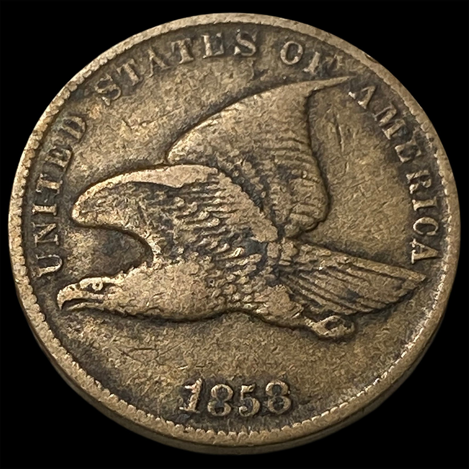 1858 Flying Eagle Cent NEARLY UNCIRCULATED: 1858 Flying Eagle Cent NEARLY UNCIRCULATED