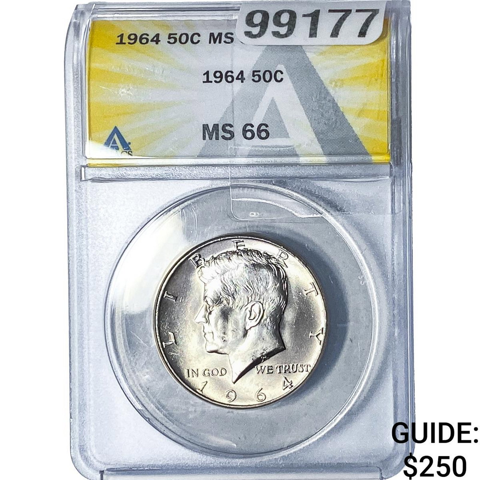 1964 Kennedy Half Dollar ANACS MS66: 1964 Kennedy Half Dollar ANACS MS66
