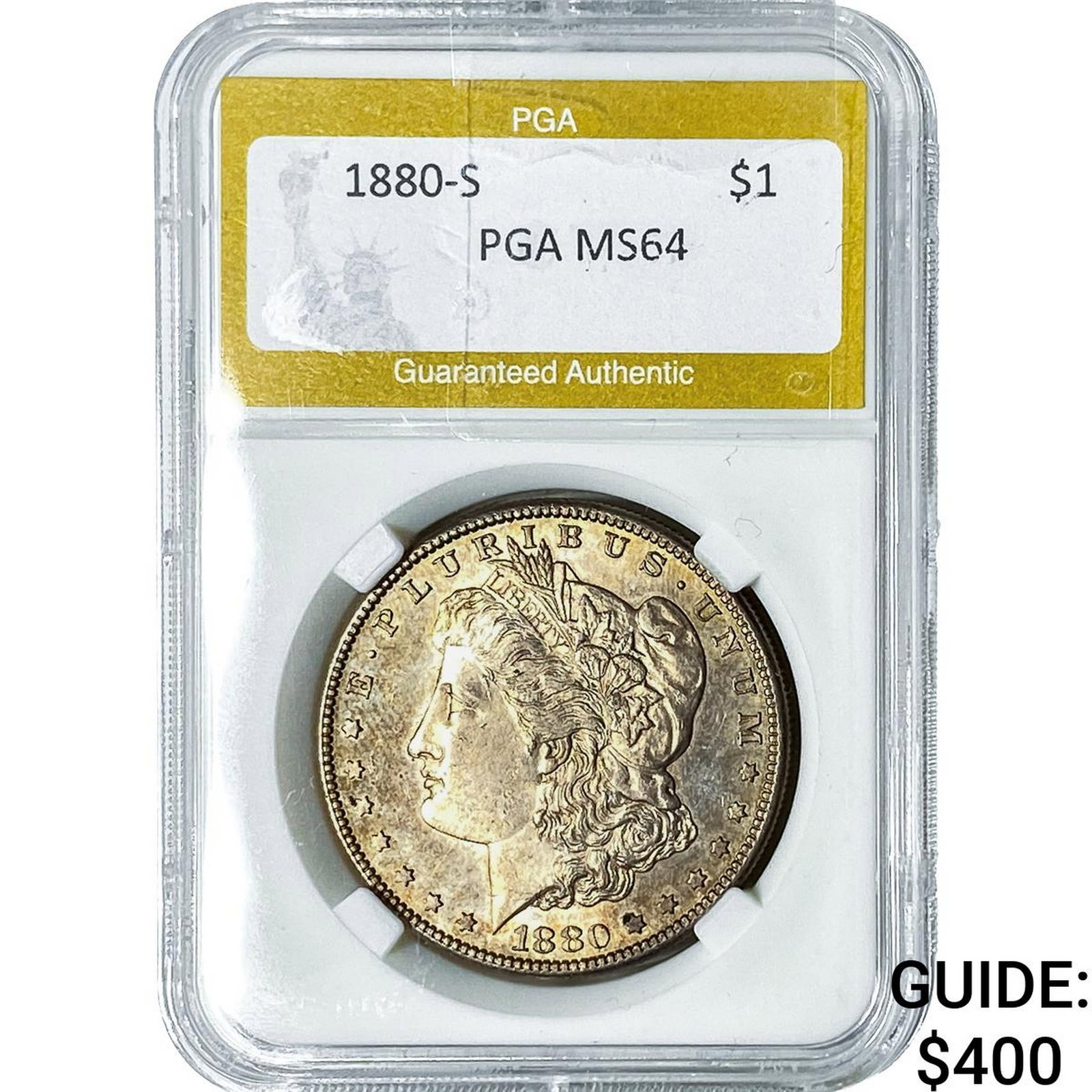 1880-S Morgan Silver Dollar PGA MS64: 1880-S Morgan Silver Dollar PGA MS64