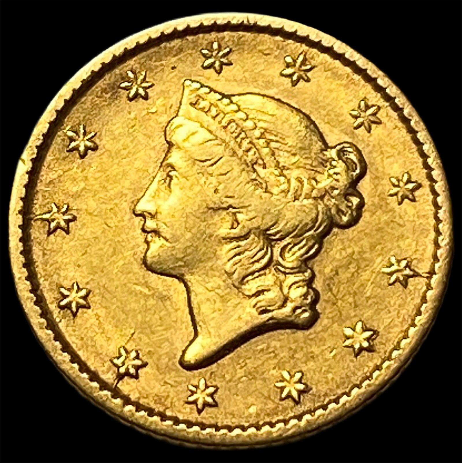 1853 Gold $1 Liberty Head Type 1 CLOSELY UNCIRCULATED: 1853 Gold $1 Liberty Head Type 1 CLOSELY UNCIRCULATED