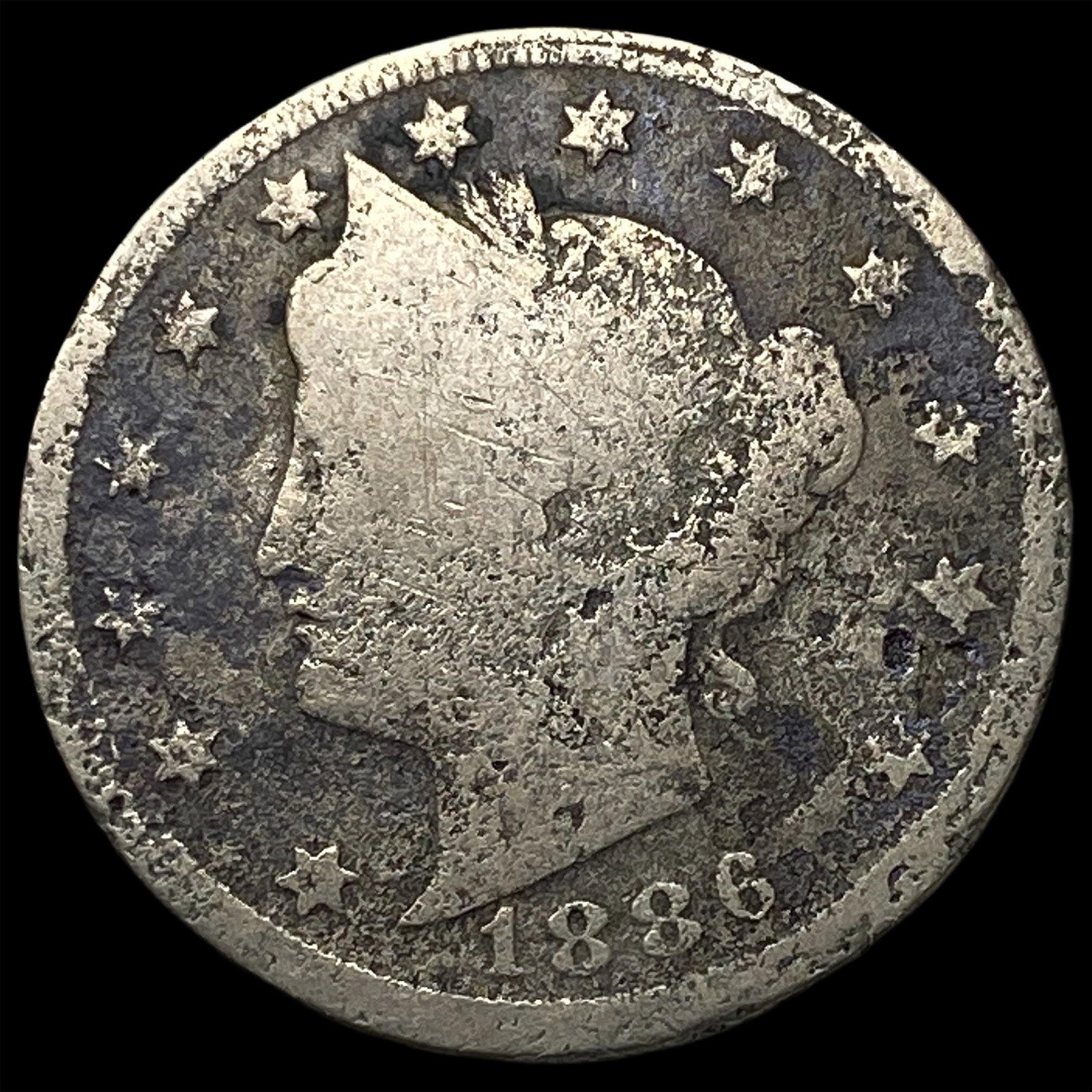 1886 Liberty Head Nickel NICELY CIRCULATED: 1886 Liberty Head Nickel NICELY CIRCULATED