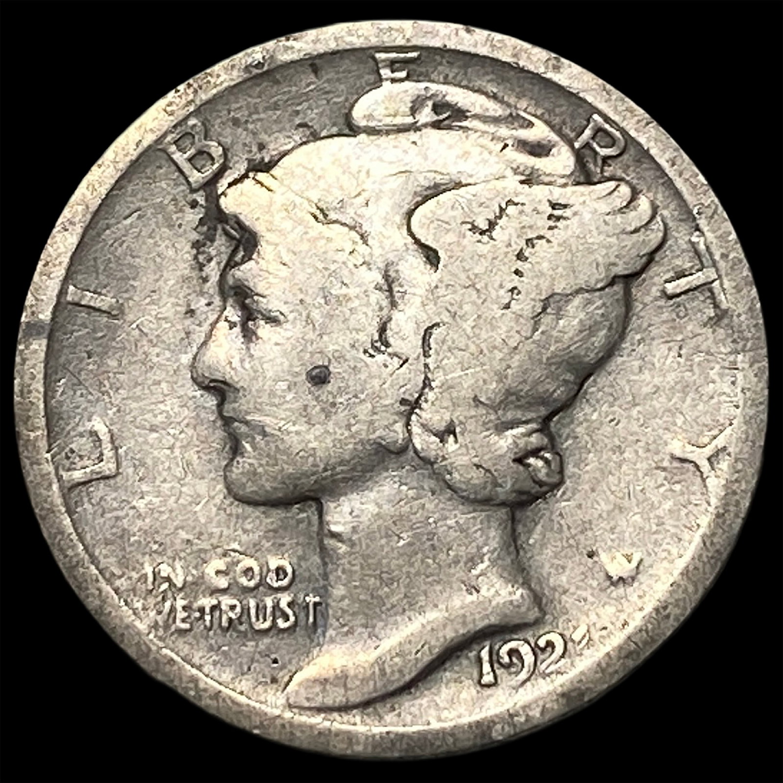 1921 Silver Mercury Dime NEARLY UNCIRCULATED: 1921 Silver Mercury Dime NEARLY UNCIRCULATED