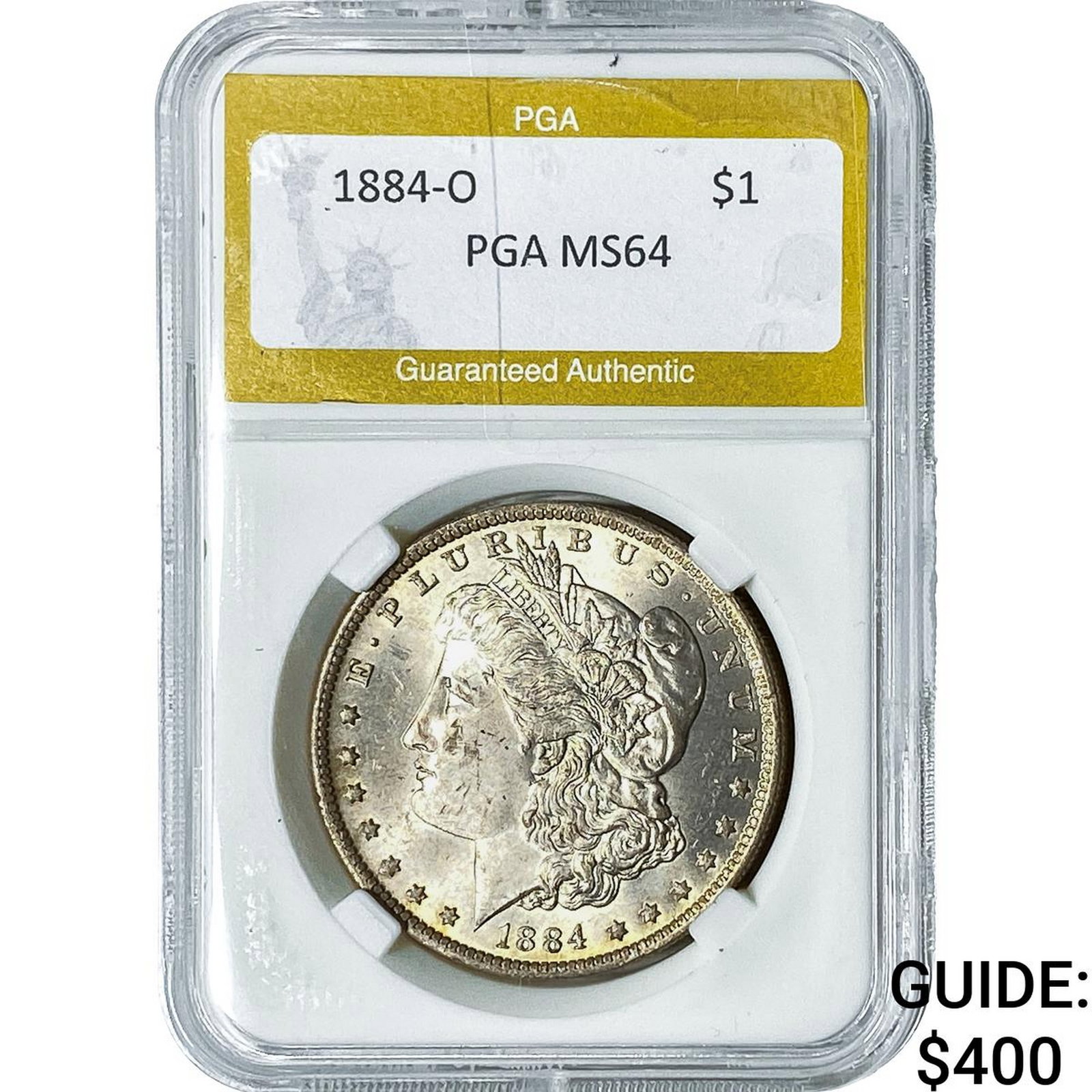 1884-O Morgan Silver Dollar PGA MS64: 1884-O Morgan Silver Dollar PGA MS64