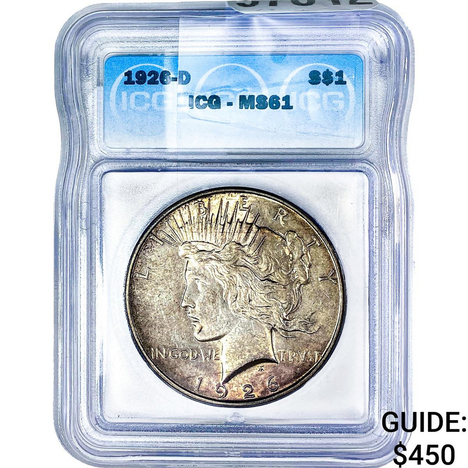 1926-D Silver Peace Dollar ICG MS61: 1926-D Silver Peace Dollar ICG MS61