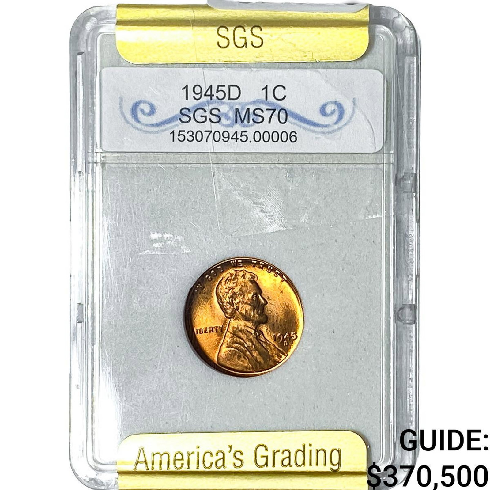 1945-D Wheat Cent SGS MS70 (1 of 2)