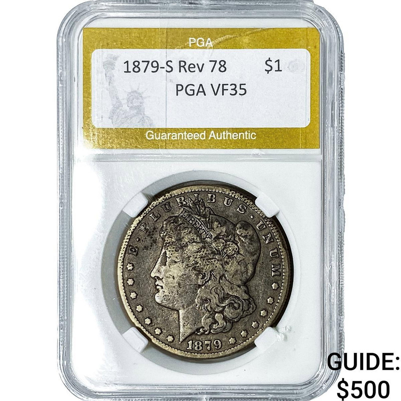 1879-S Rev 78 Morgan Silver Dollar PGA VF35: 1879-S Rev 78 Morgan Silver Dollar PGA VF35