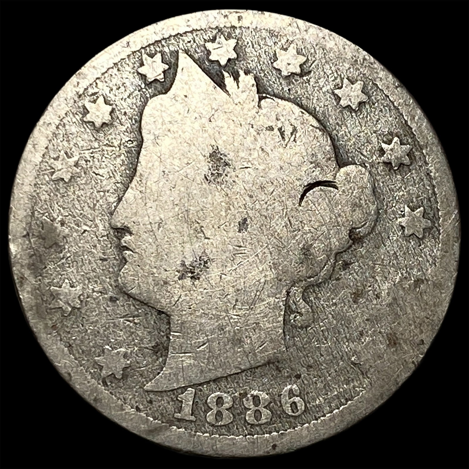 1886 Liberty Head Nickel (No Cents) NICELY CIRCULATED: 1886 Liberty Head Nickel (No Cents) NICELY CIRCULATED