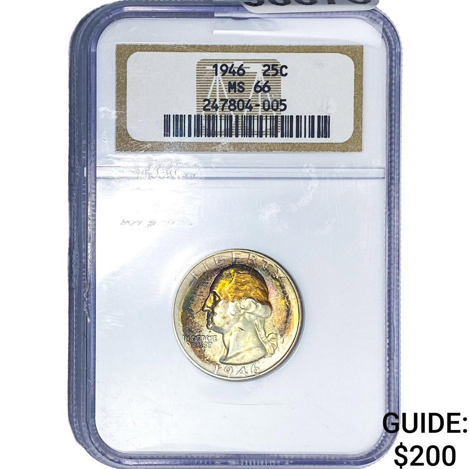 1946 Washington Silver Quarter NGC MS66: 1946 Washington Silver Quarter NGC MS66