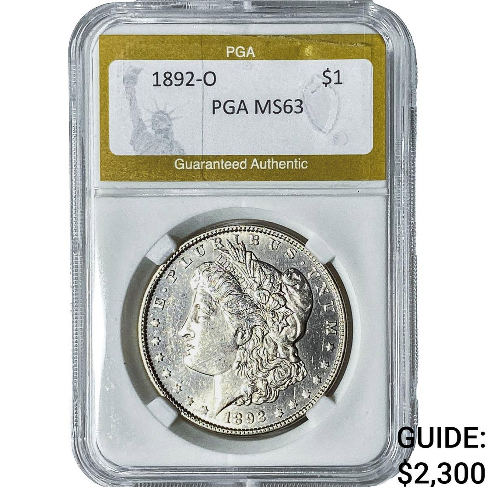 1892-O Morgan Silver Dollar PGA MS63: 1892-O Morgan Silver Dollar PGA MS63