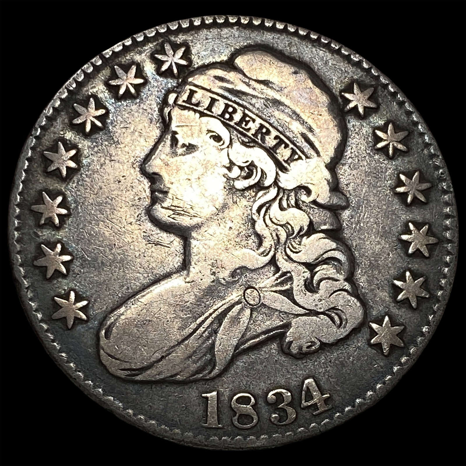 1834 Capped Bust Half Dollar CLOSELY UNCIRCULATED: 1834 Capped Bust Half Dollar CLOSELY UNCIRCULATED