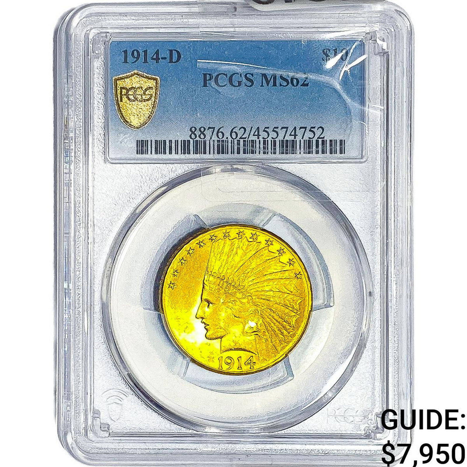 1914-D $10 Gold Indian Head PCGS MS62 (1 of 2)