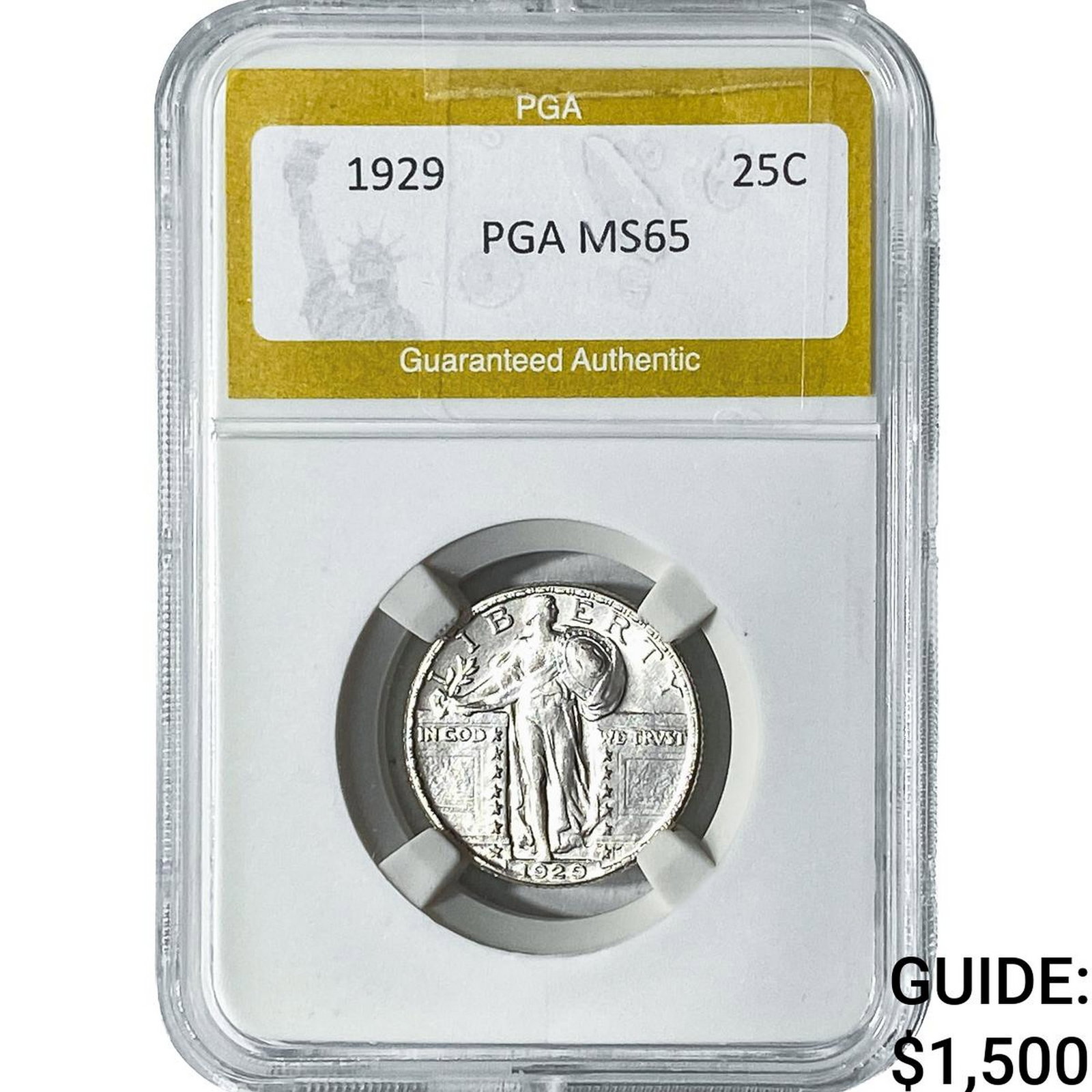 1929 Standing Liberty Quarter PGA MS65: 1929 Standing Liberty Quarter PGA MS65