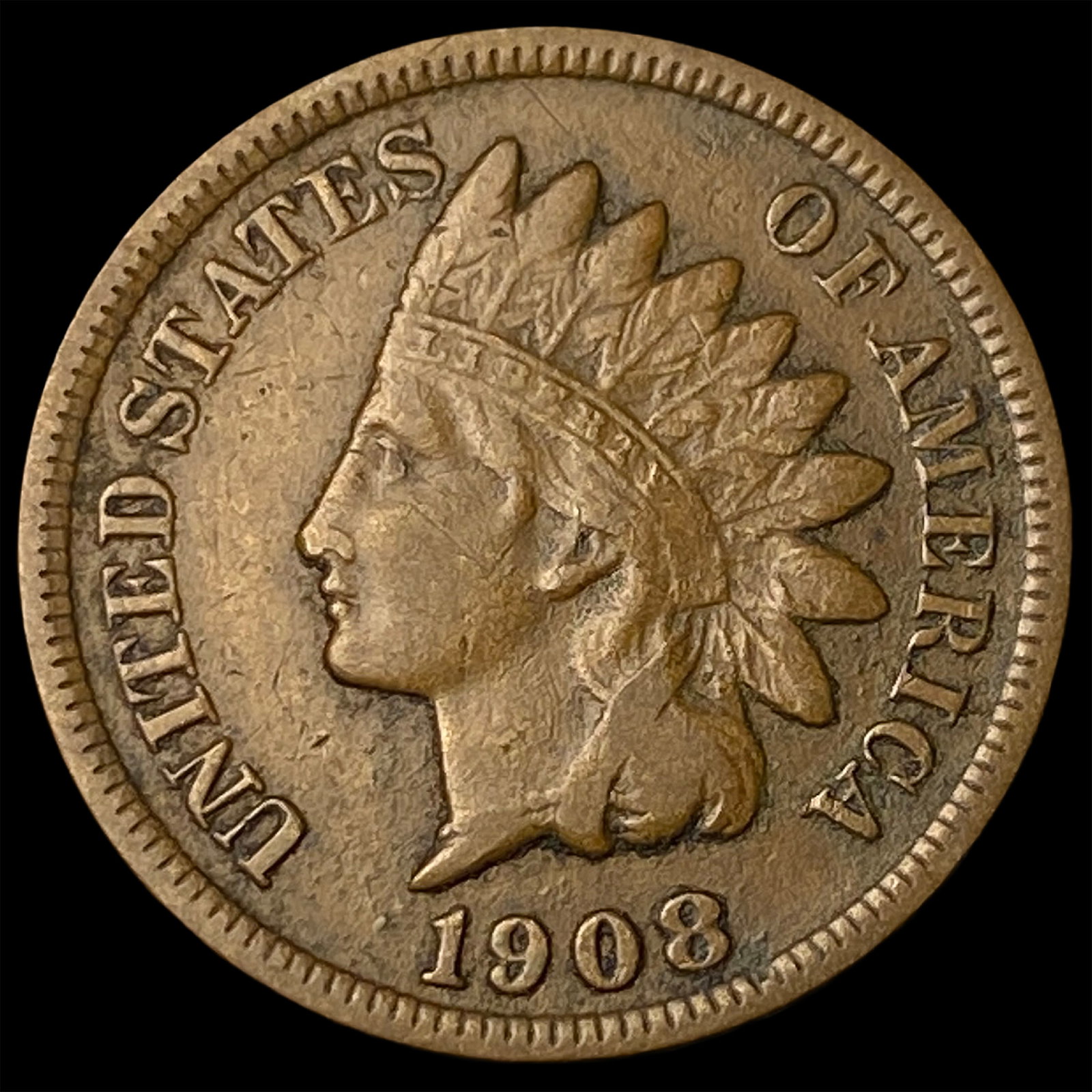 1908-S Indian Head Cent CHOICE AU: 1908-S Indian Head Cent CHOICE AU