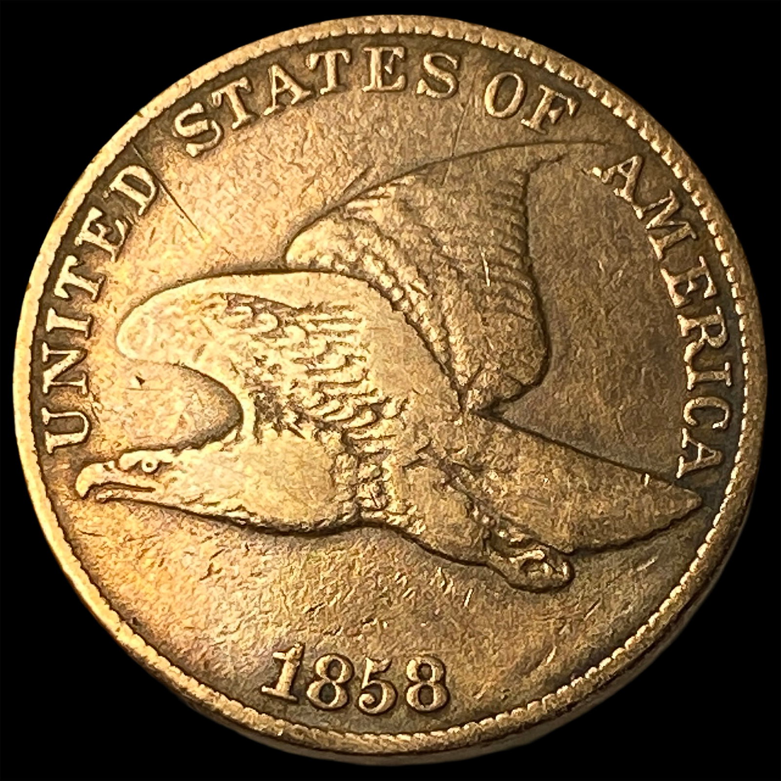 1858 Copper-Nickel Flying Eagle Cent LIGHTLY CIRCULATED: 1858 Copper-Nickel Flying Eagle Cent LIGHTLY CIRCULATED