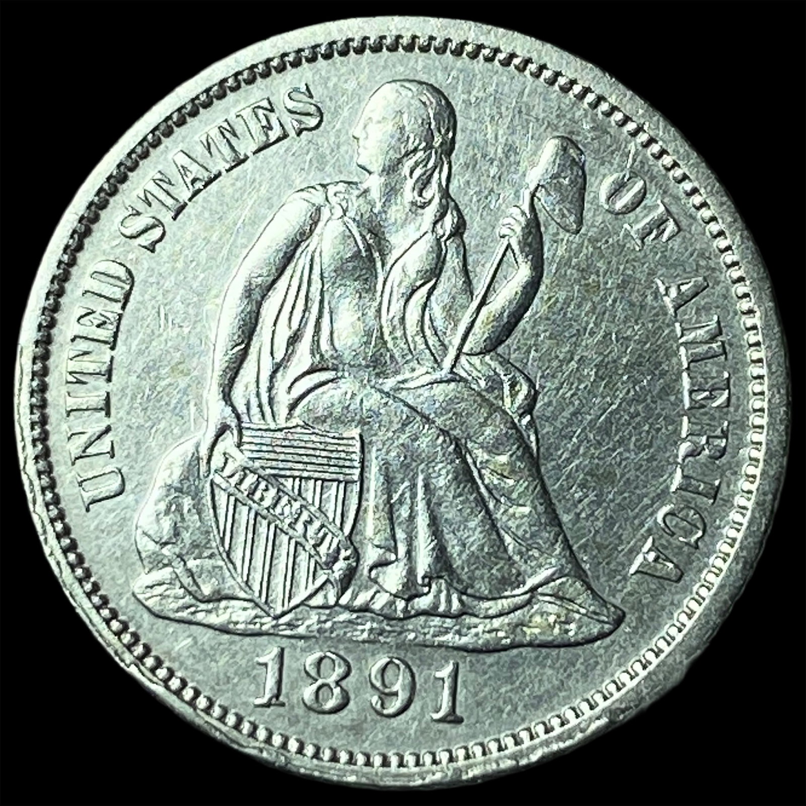 1891-O Silver Dime UNCIRCULATED: 1891-O Silver Dime UNCIRCULATED