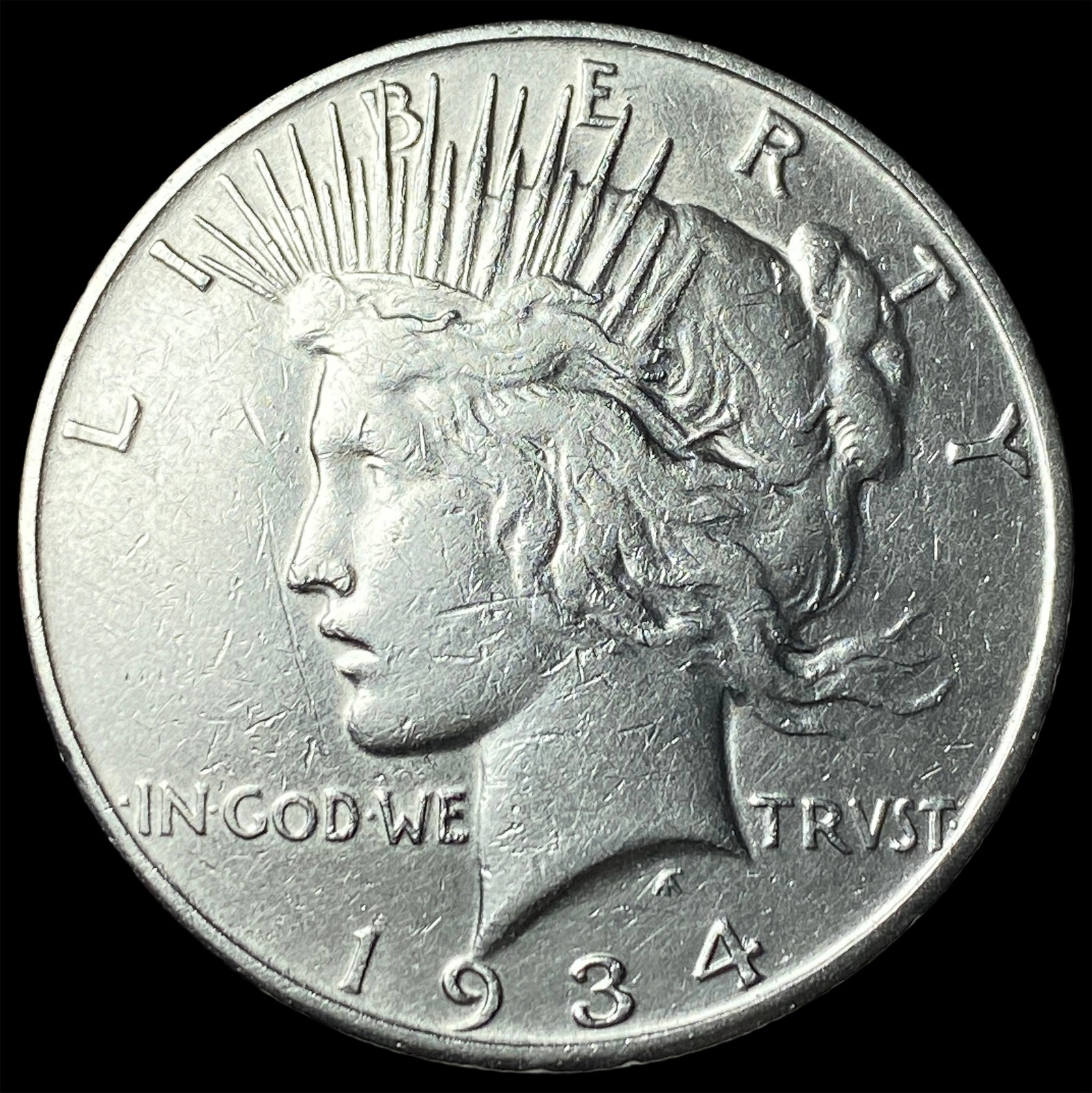 1934-S Silver Peace Dollar CHOICE AU: 1934-S Silver Peace Dollar CHOICE AU