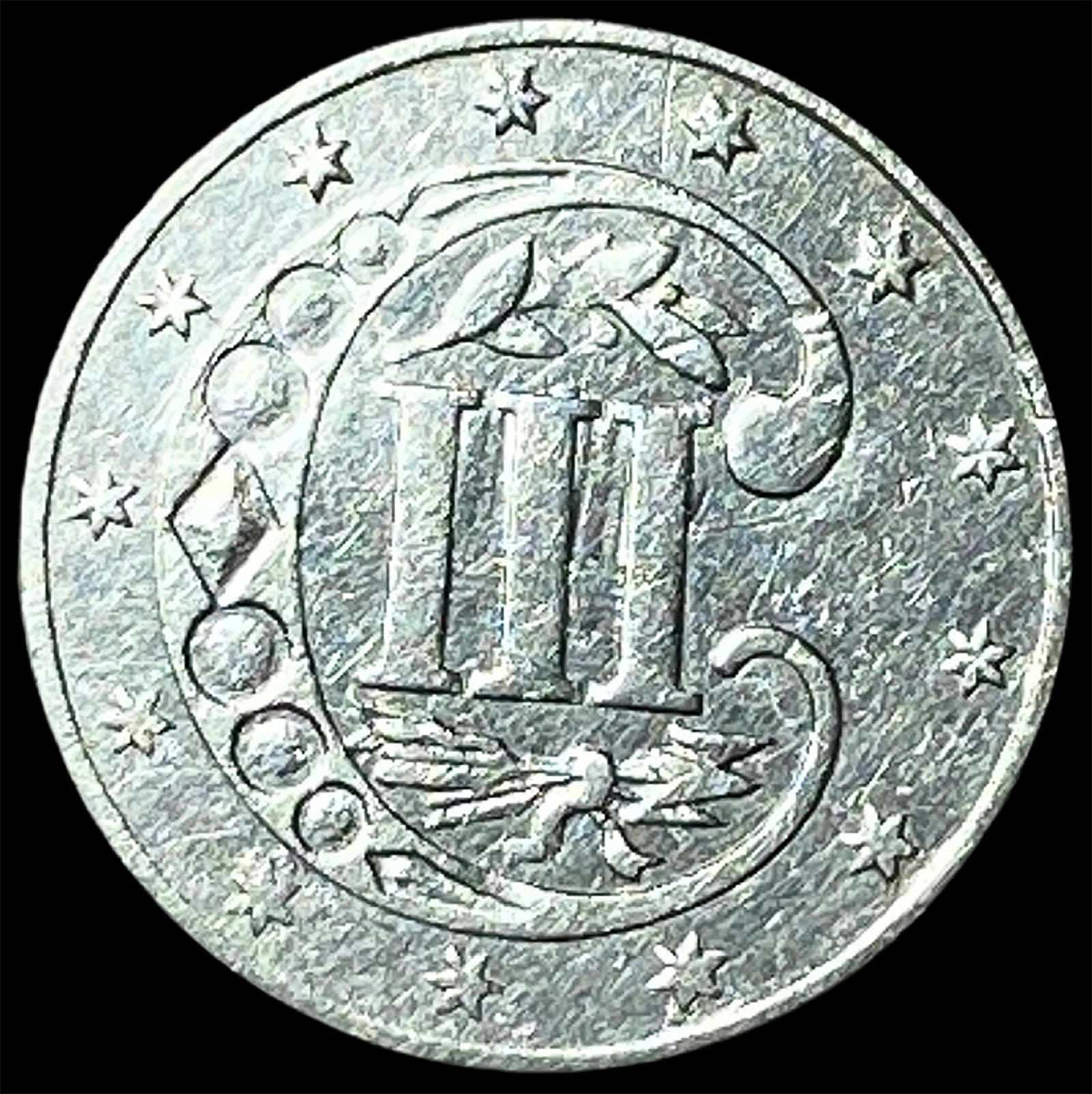 1861 Silver Three-Cent Piece UNCIRCULATED - 2