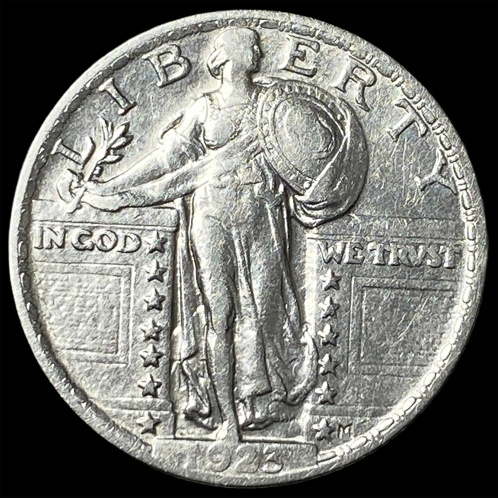 1923 Silver Standing Liberty Quarter CHOICE AU: 1923 Silver Standing Liberty Quarter CHOICE AU