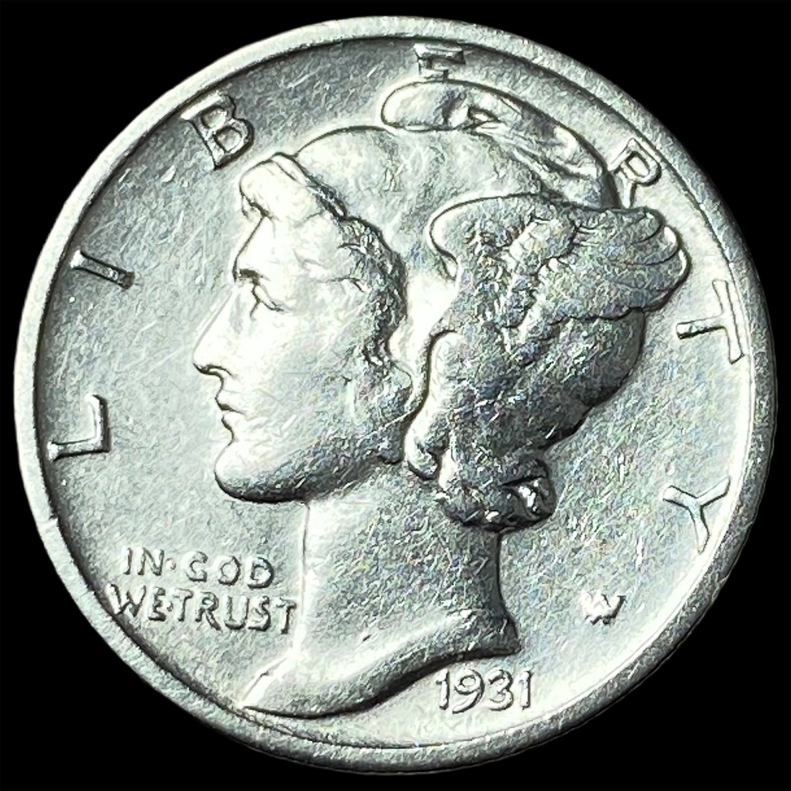 1931-S Silver Mercury Dime CHOICE AU: 1931-S Silver Mercury Dime CHOICE AU