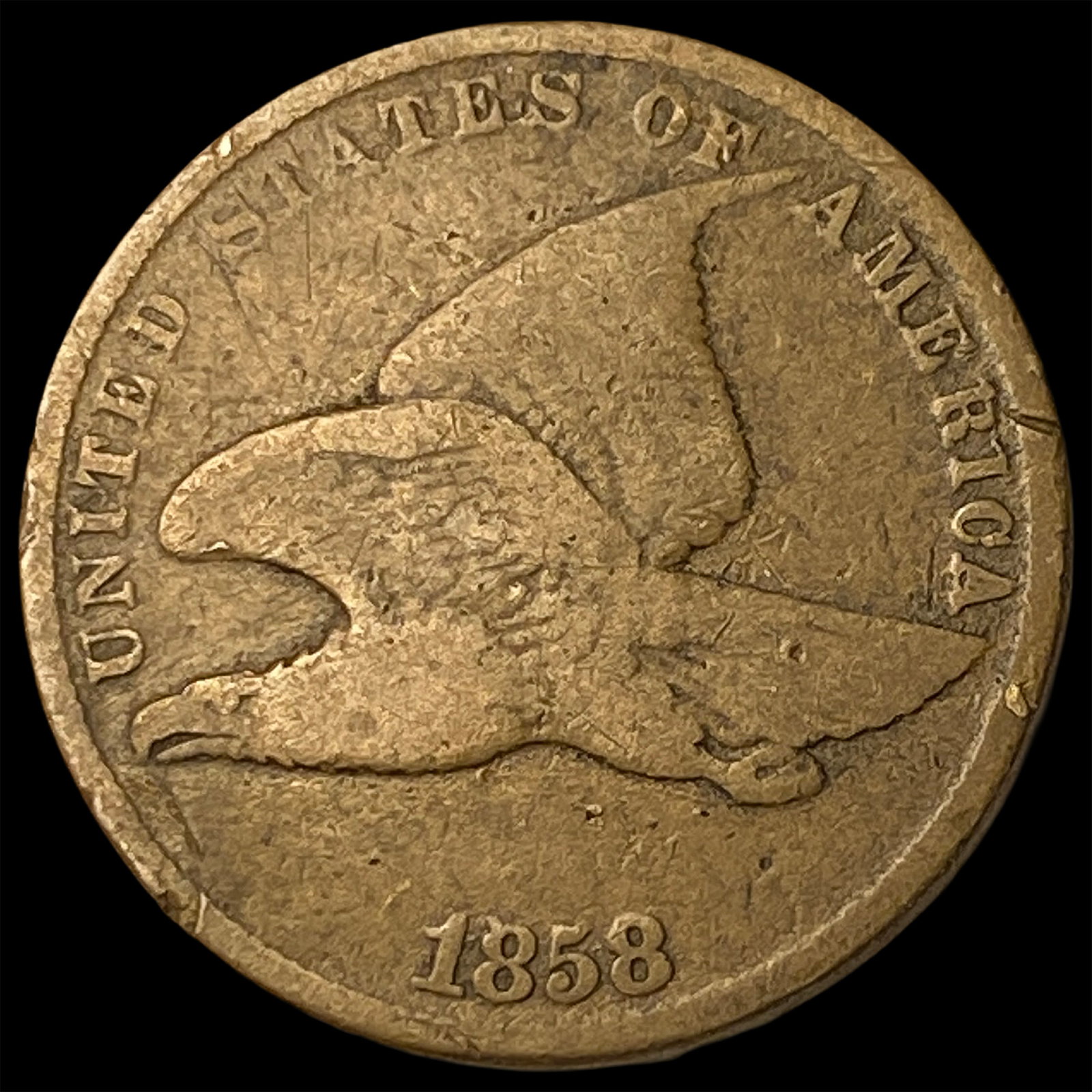 1858 Copper-Nickel Flying Eagle Cent LIGHTLY CIRCULATED: 1858 Copper-Nickel Flying Eagle Cent LIGHTLY CIRCULATED