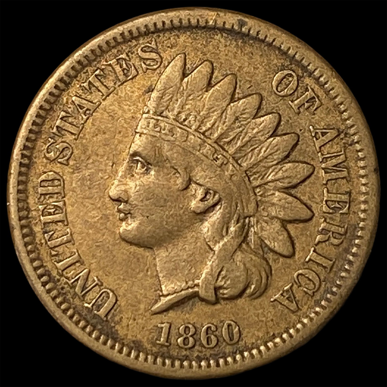 1860 Indian Head Cent NEARLY UNCIRCULATED: 1860 Indian Head Cent NEARLY UNCIRCULATED