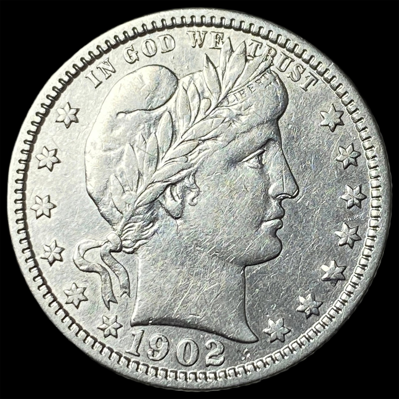 1902 Barber Silver Quarter UNCIRCULATED: 1902 Barber Silver Quarter UNCIRCULATED