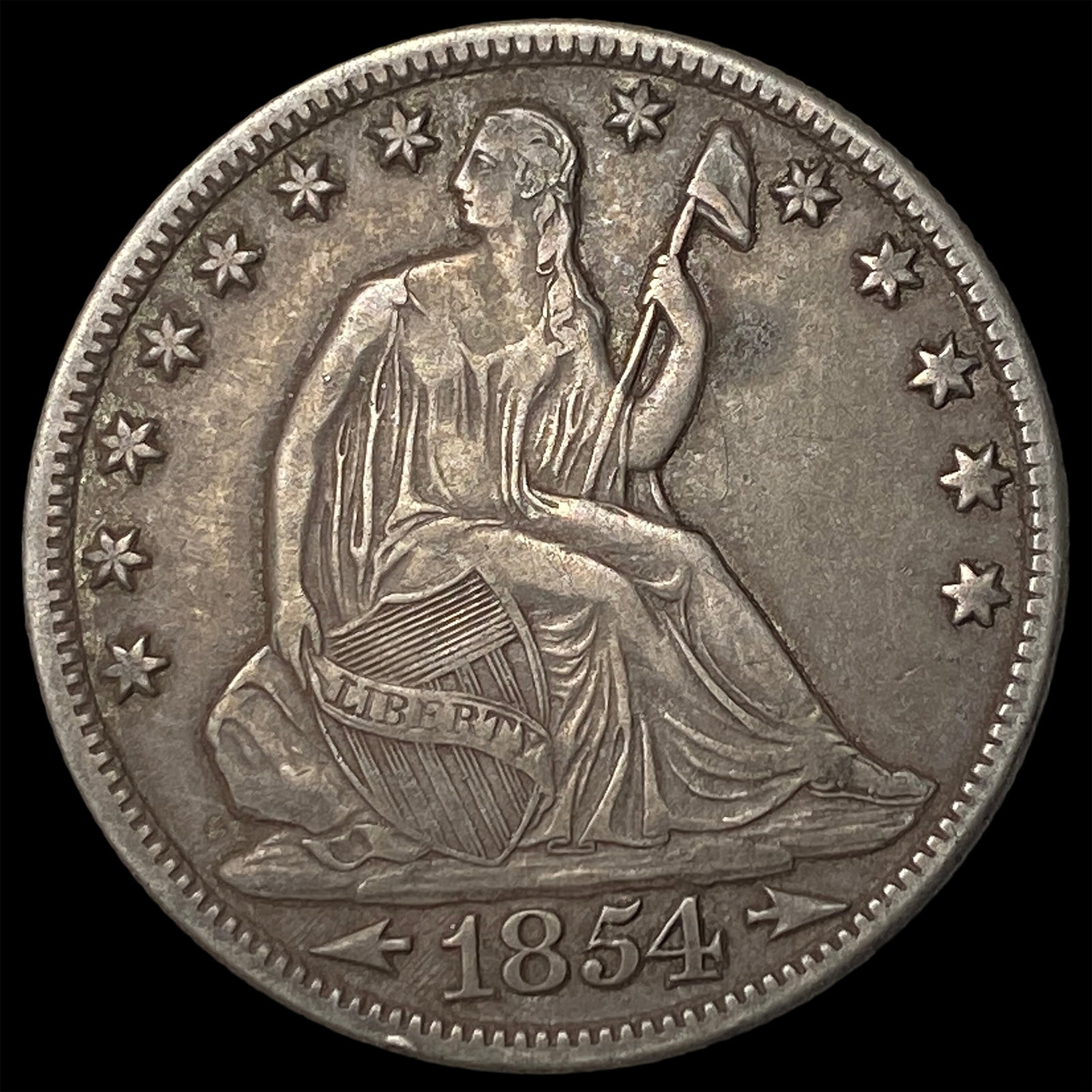 1854-O Silver Half Dollar CLOSELY UNCIRCULATED: 1854-O Silver Half Dollar CLOSELY UNCIRCULATED