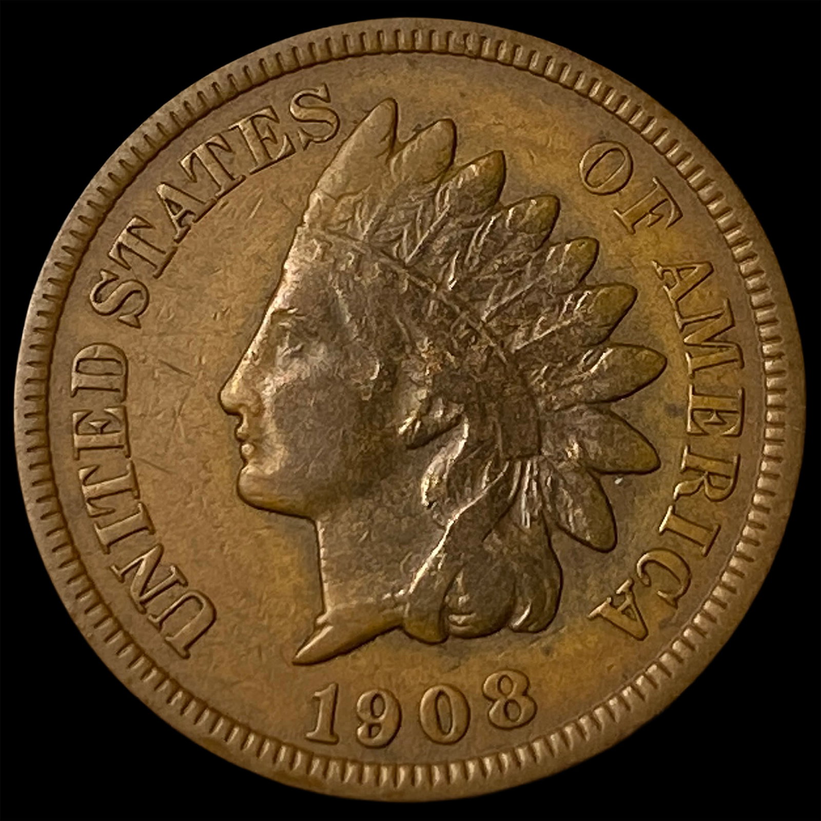 1908-S Indian Head Cent NEARLY UNCIRCULATED: 1908-S Indian Head Cent NEARLY UNCIRCULATED