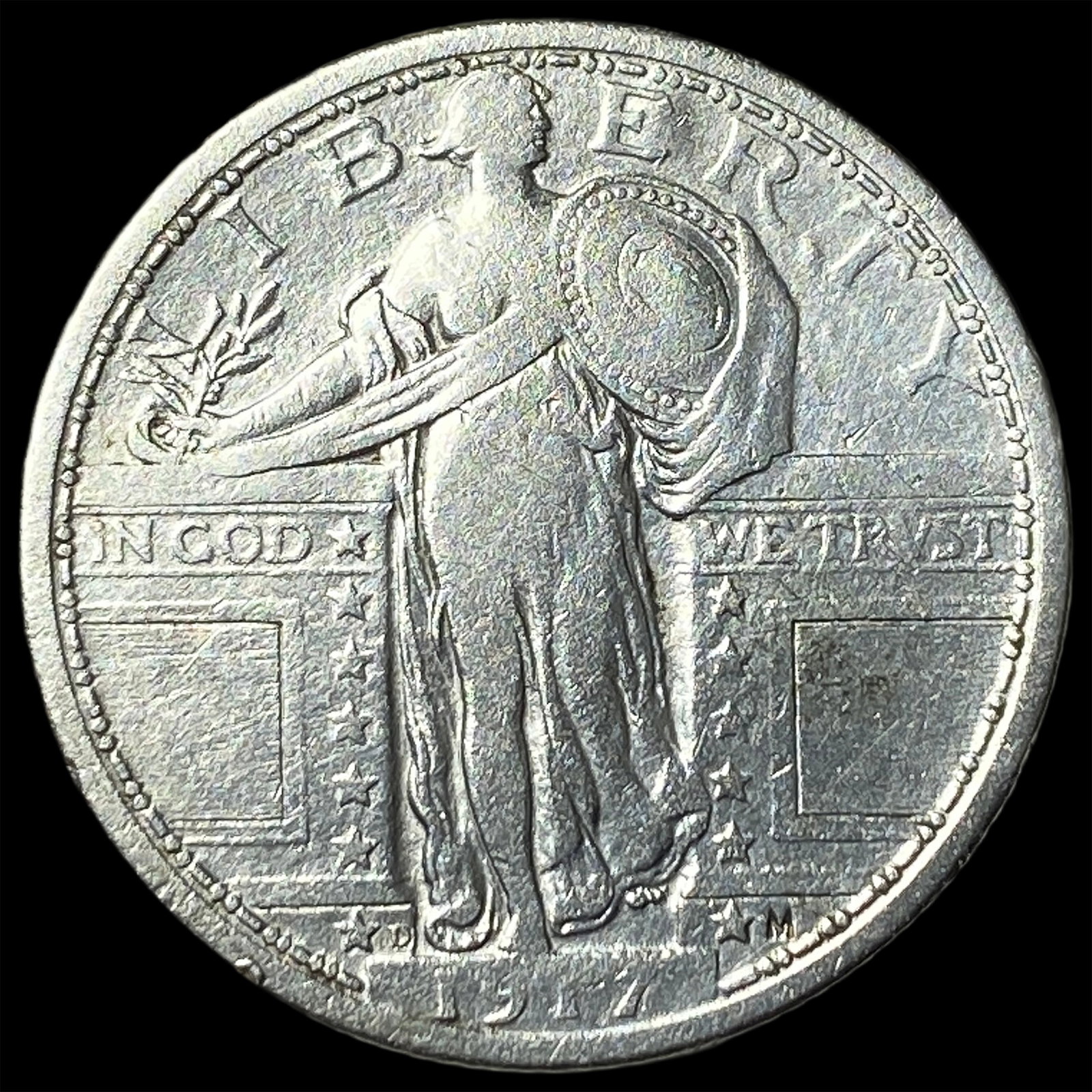 1917 Type 1 Standing Liberty Quarter NEARLY UNCIRCULATED: 1917 Type 1 Standing Liberty Quarter NEARLY UNCIRCULATED