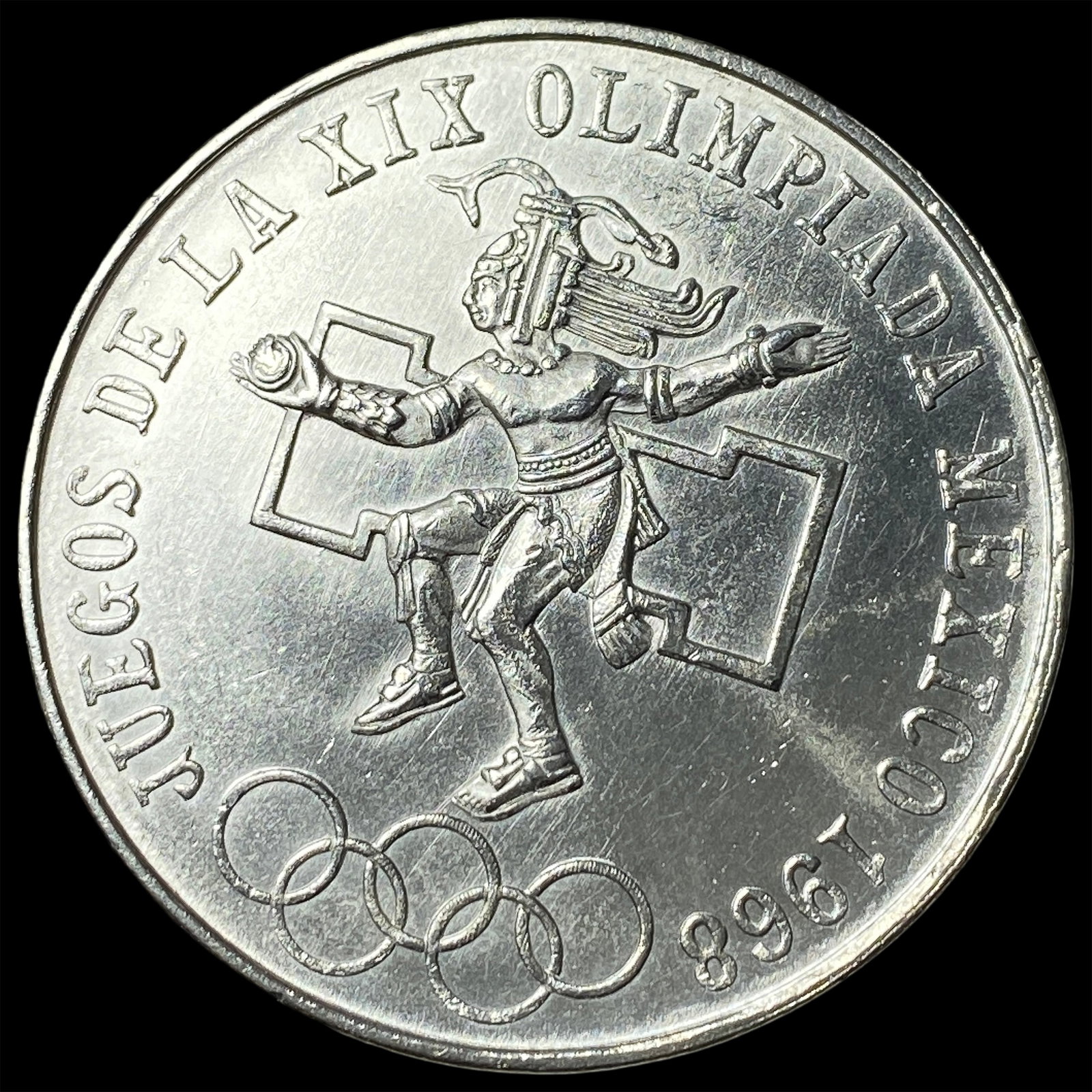 1968 Mexico Silver 25 Pesos Olympic Coin CHOICE BU: 1968 Mexico Silver 25 Pesos Olympic Coin CHOICE BU