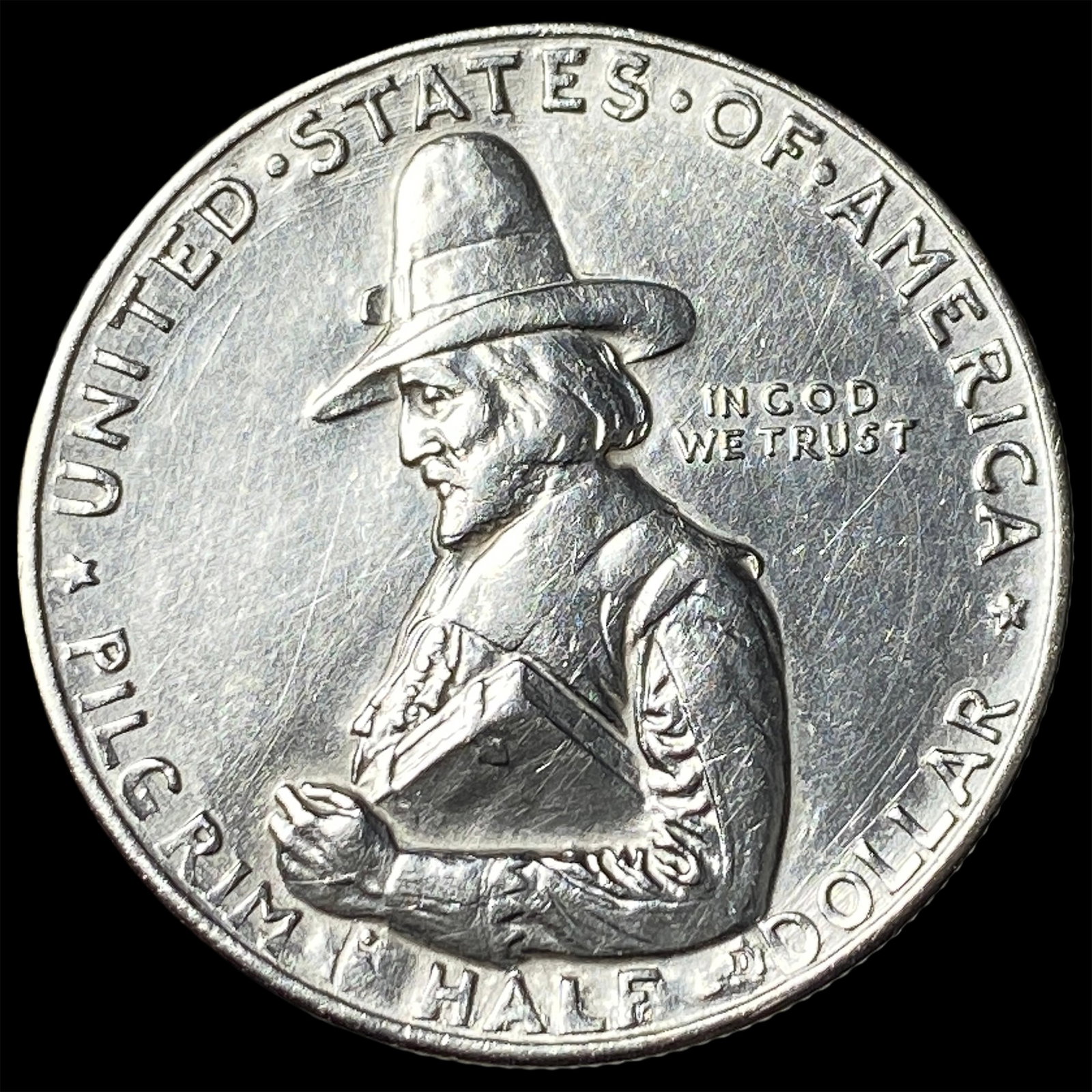 1920 Silver Pilgrim Tercentenary Half Dollar CLOSELY UNCIRCULATED: 1920 Silver Pilgrim Tercentenary Half Dollar CLOSELY UNCIRCULATED