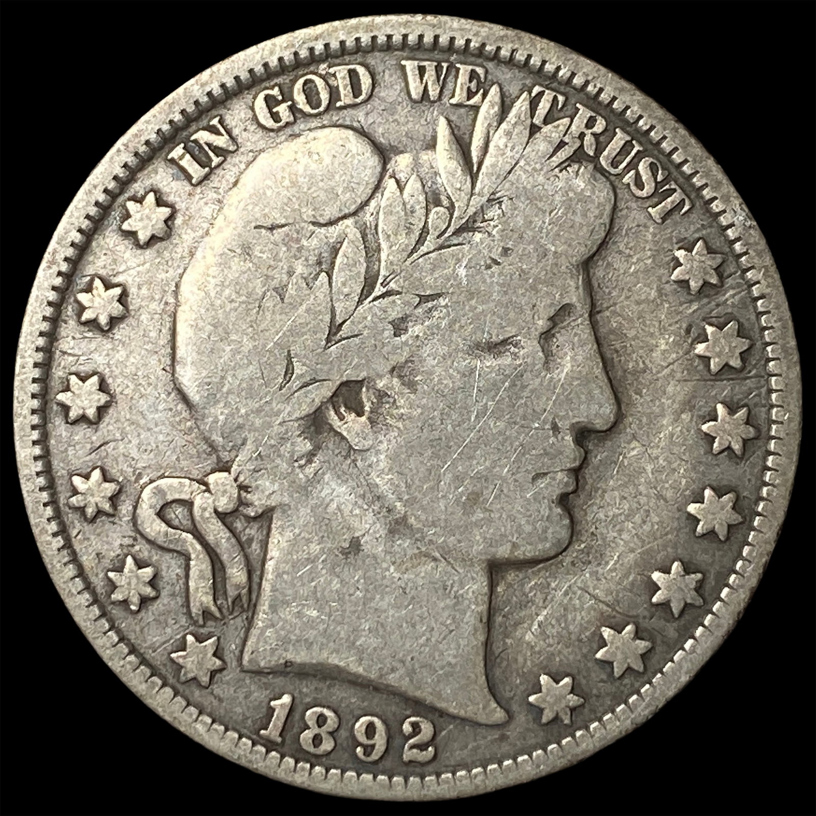 1892 Silver Half Dollar (Barber) NICELY CIRCULATED (1 of 2)
