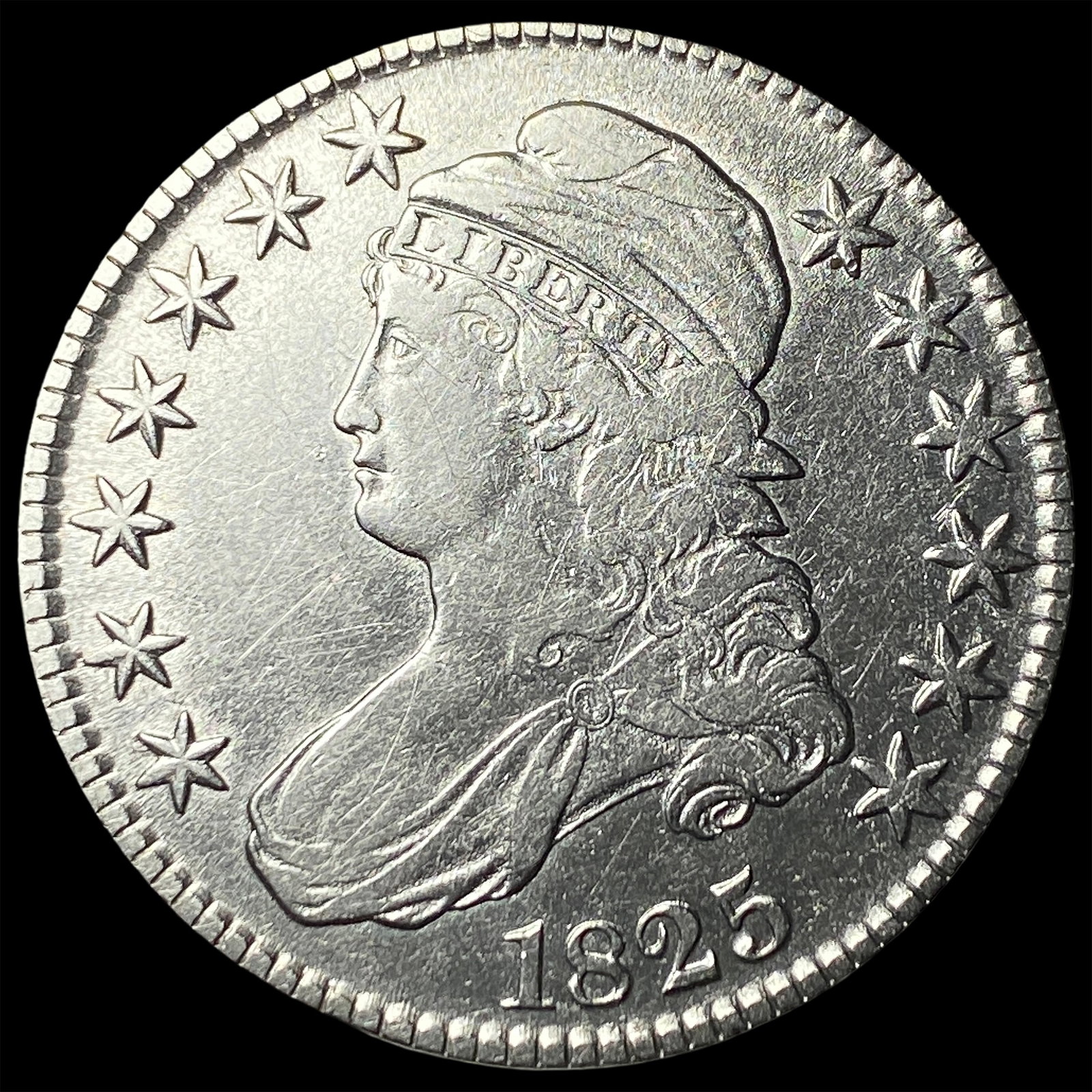 1825 Capped Bust Half Dollar CHOICE AU: 1825 Capped Bust Half Dollar CHOICE AU