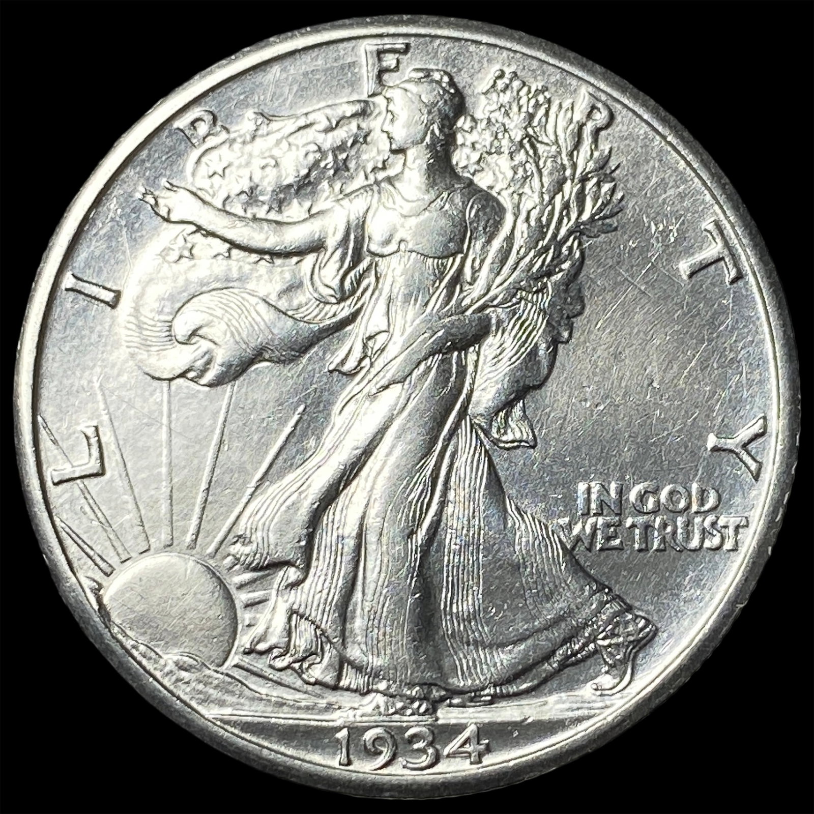 1934-S Silver Walking Liberty Half Dollar UNCIRCULATED: 1934-S Silver Walking Liberty Half Dollar UNCIRCULATED