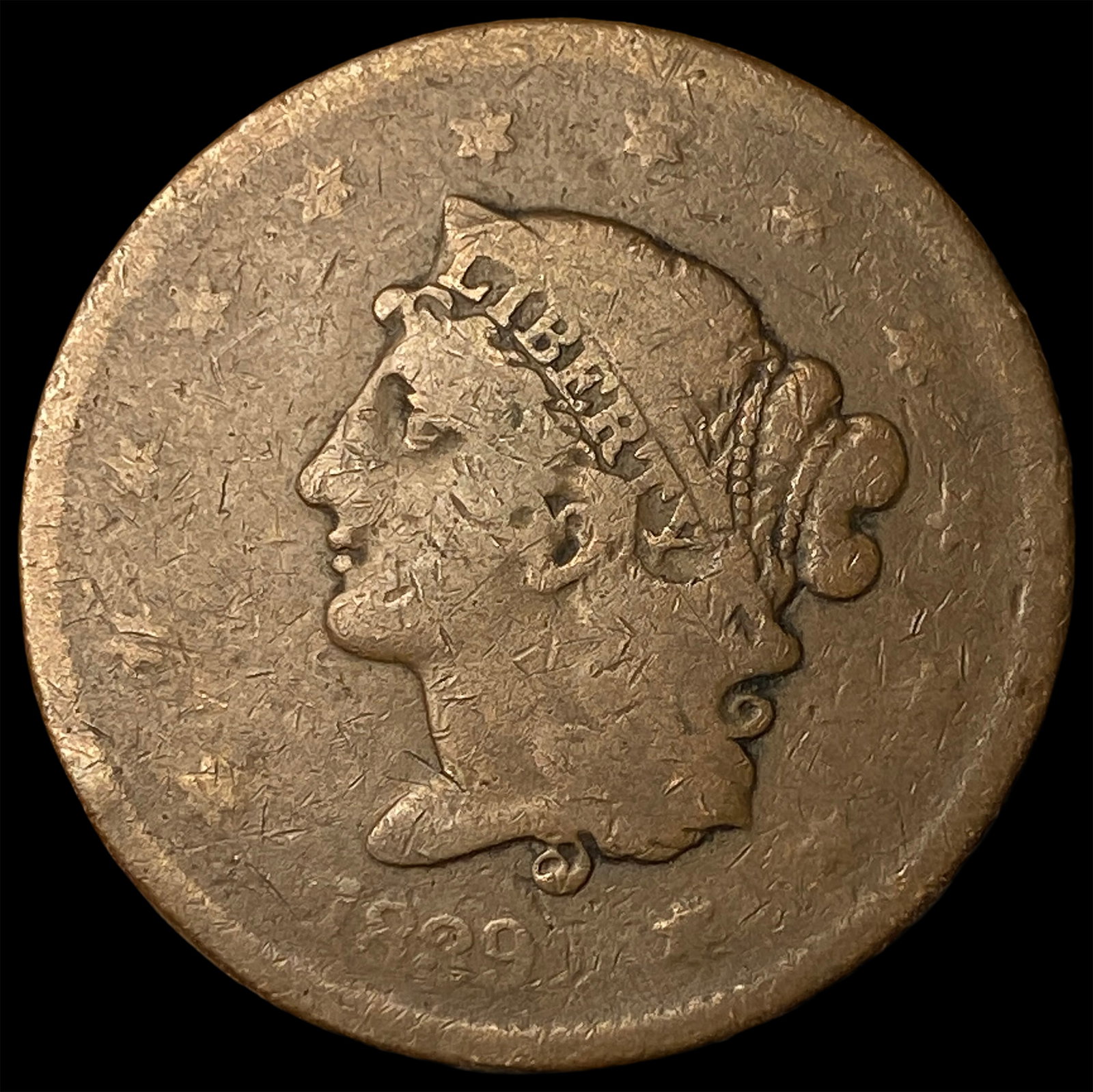 1829 Coronet Head Large Cent NICELY CIRCULATED: 1829 Coronet Head Large Cent NICELY CIRCULATED