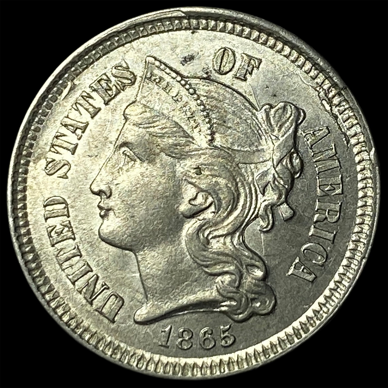 1865 Nickel Three-Cent Piece CHOICE BU: 1865 Nickel Three-Cent Piece CHOICE BU