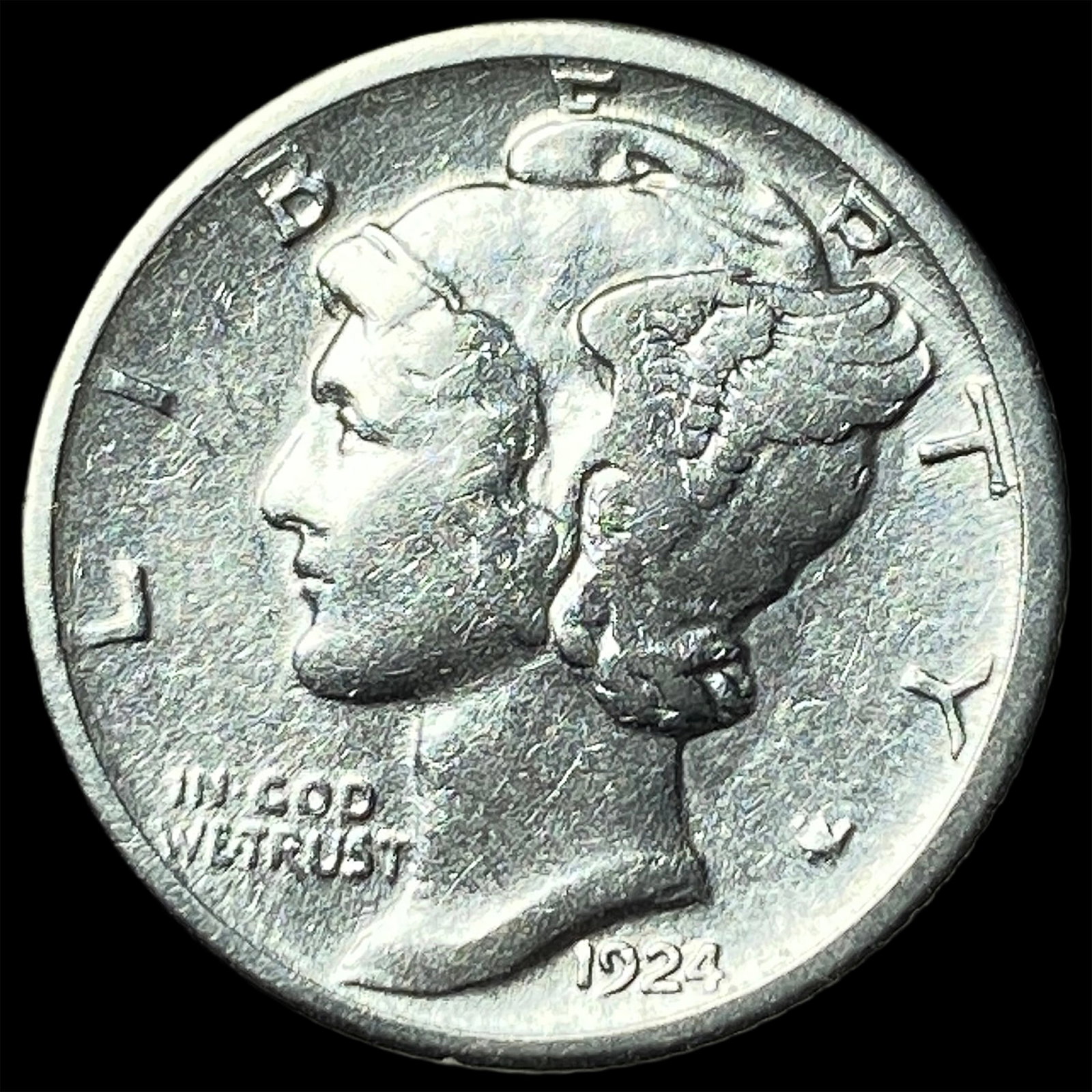 1924-S Silver Mercury Dime CHOICE AU: 1924-S Silver Mercury Dime CHOICE AU
