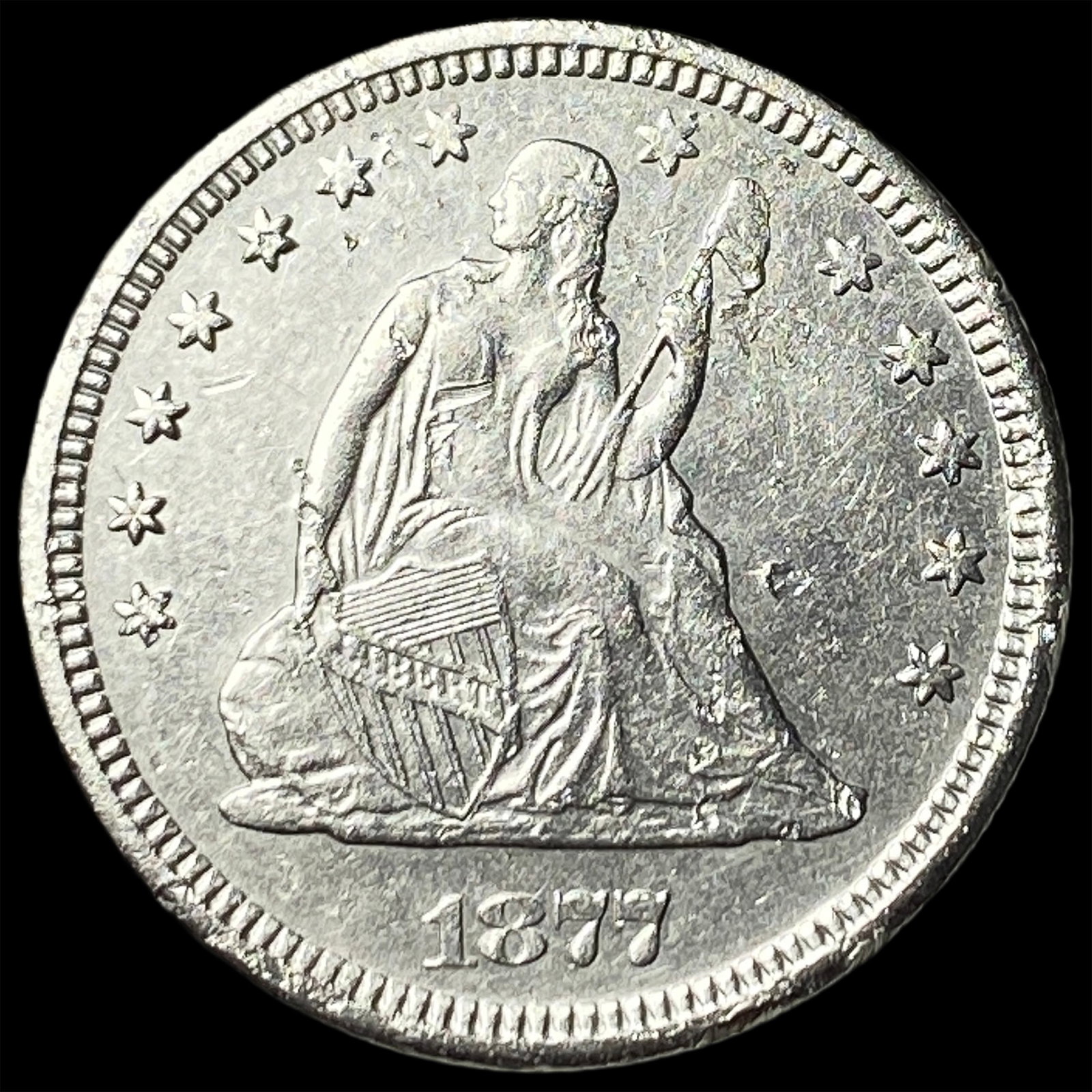 1877-S Silver Seated Liberty Quarter HIGH GRADE: 1877-S Silver Seated Liberty Quarter HIGH GRADE