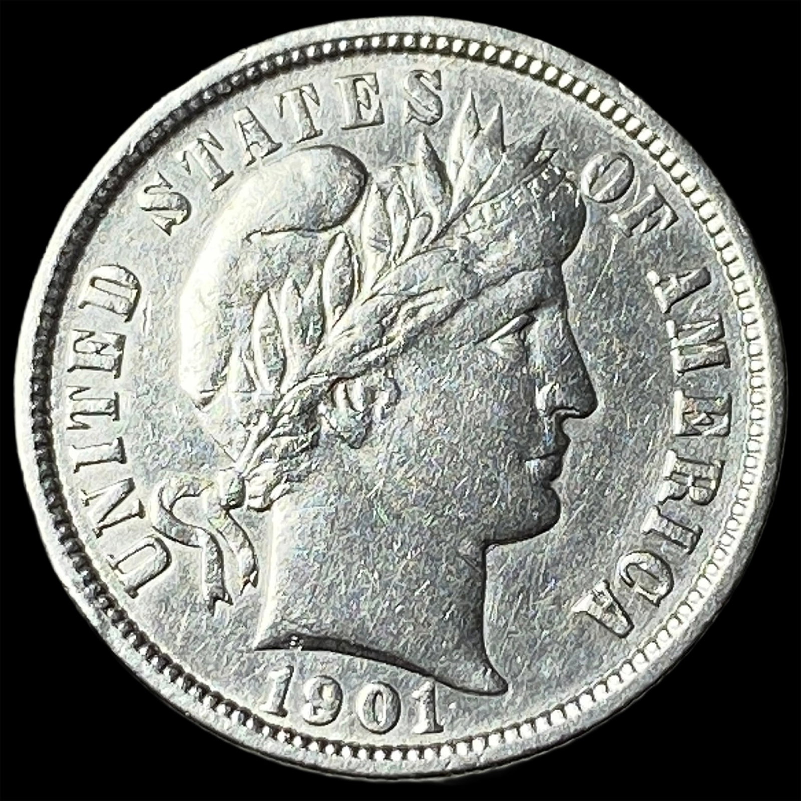 1901-O Silver Barber Dime UNCIRCULATED: 1901-O Silver Barber Dime UNCIRCULATED