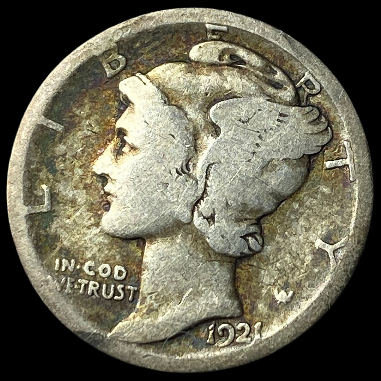 1921-D Silver Mercury Dime LIGHTLY CIRCULATED: 1921-D Silver Mercury Dime LIGHTLY CIRCULATED