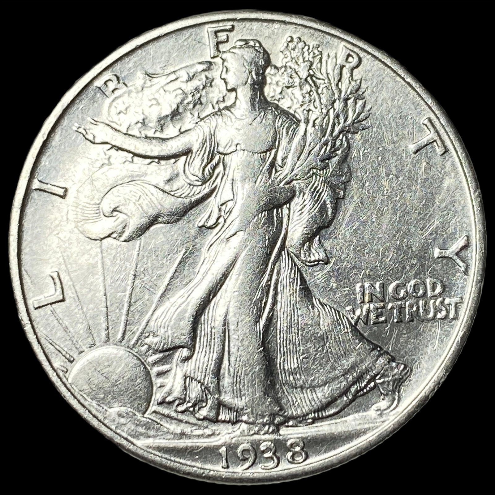 1938-D Silver Walking Liberty Half Dollar CHOICE AU: 1938-D Silver Walking Liberty Half Dollar CHOICE AU