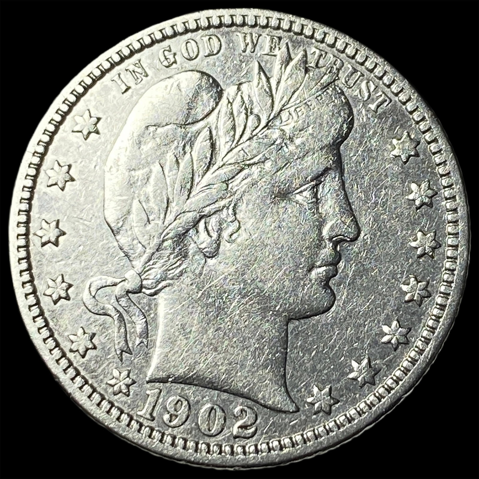 1902-O Silver Barber Quarter CLOSELY UNCIRCULATED: 1902-O Silver Barber Quarter CLOSELY UNCIRCULATED