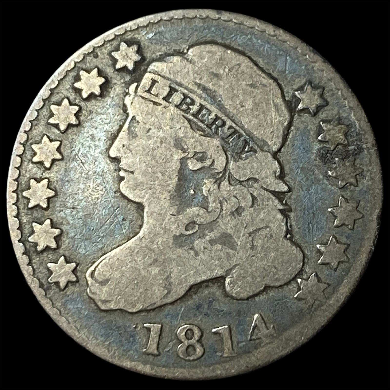 1814 Silver Capped Bust Dime NICELY CIRCULATED: 1814 Silver Capped Bust Dime NICELY CIRCULATED