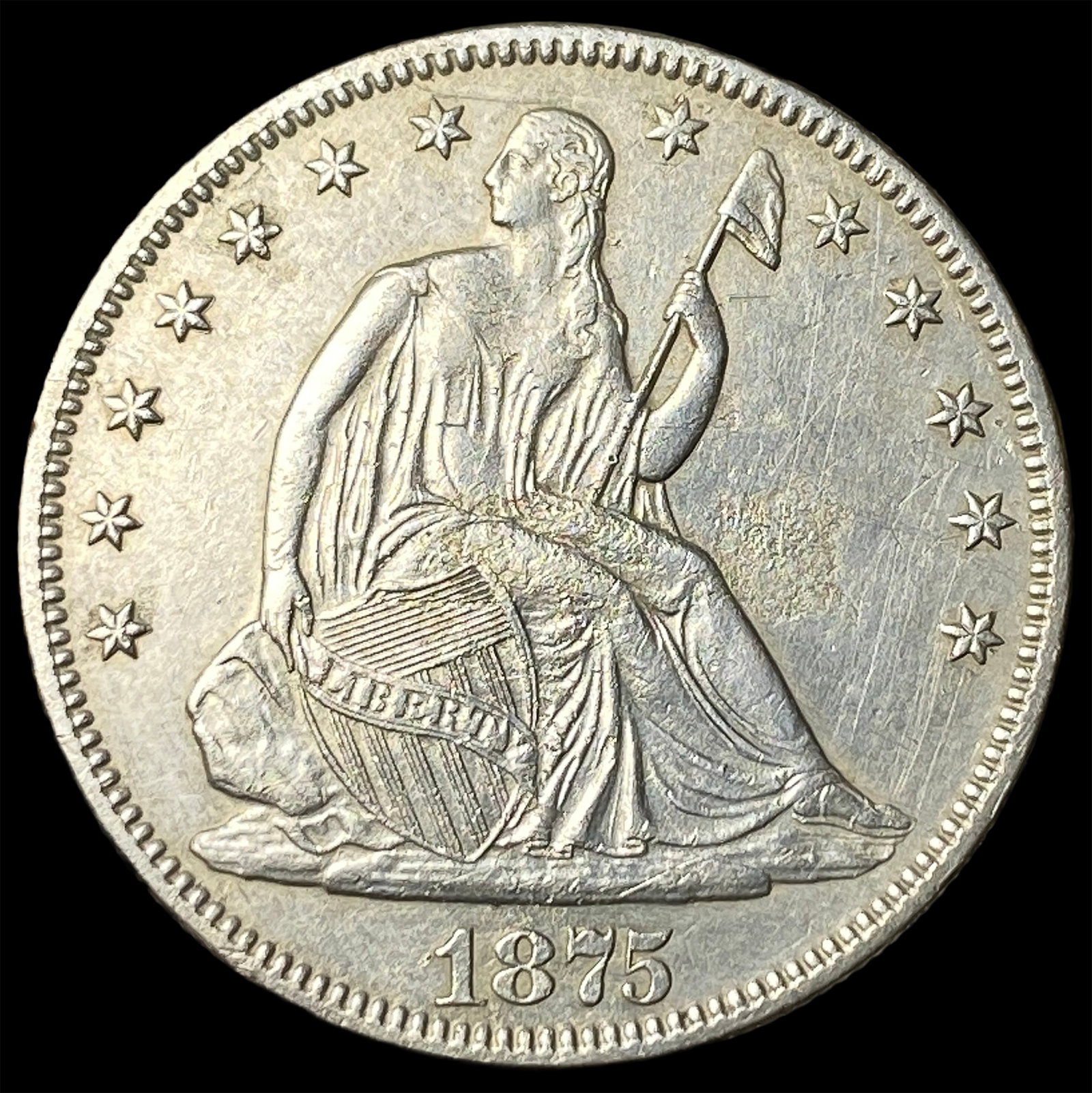 1875 Seated Liberty Half Dollar UNCIRCULATED: 1875 Seated Liberty Half Dollar UNCIRCULATED