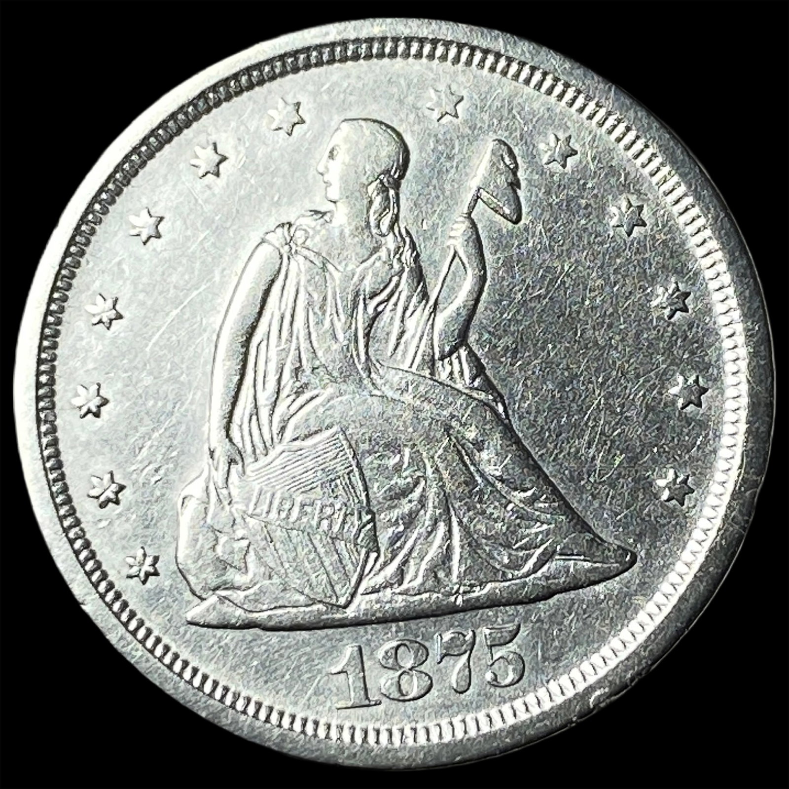 1875-S Silver Twenty Cent Piece UNCIRCULATED: 1875-S Silver Twenty Cent Piece UNCIRCULATED