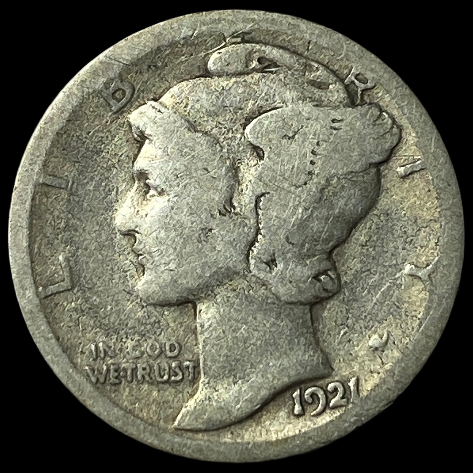 1921 Mercury Dime LIGHTLY CIRCULATED: 1921 Mercury Dime LIGHTLY CIRCULATED