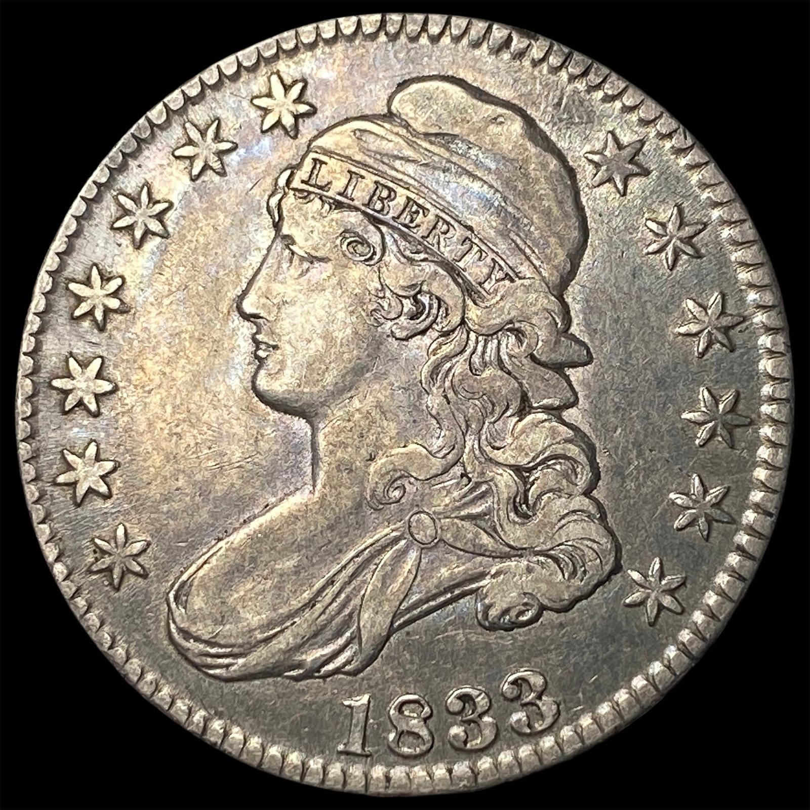 1833 Silver Capped Bust Half Dollar CLOSELY UNCIRCULATED: 1833 Silver Capped Bust Half Dollar CLOSELY UNCIRCULATED
