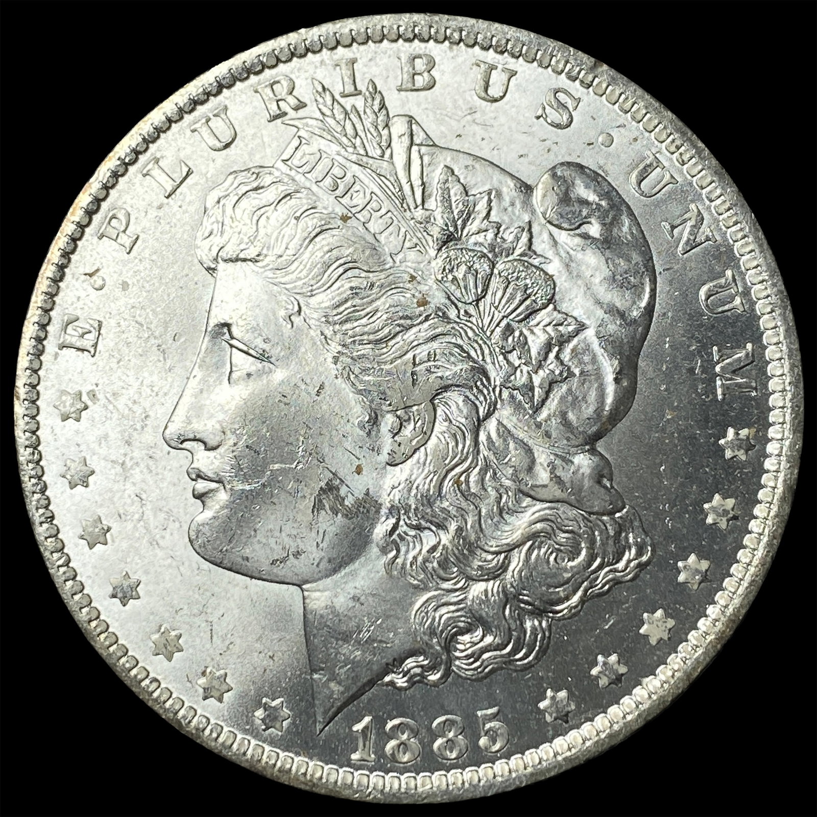 1885-O Silver Morgan Dollar GEM BU: 1885-O Silver Morgan Dollar GEM BU